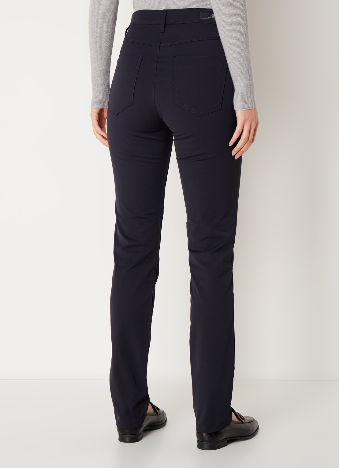 Rosner Studio Audrey high waist slim fit broek met stretch - achterkant 5 donkerblauw