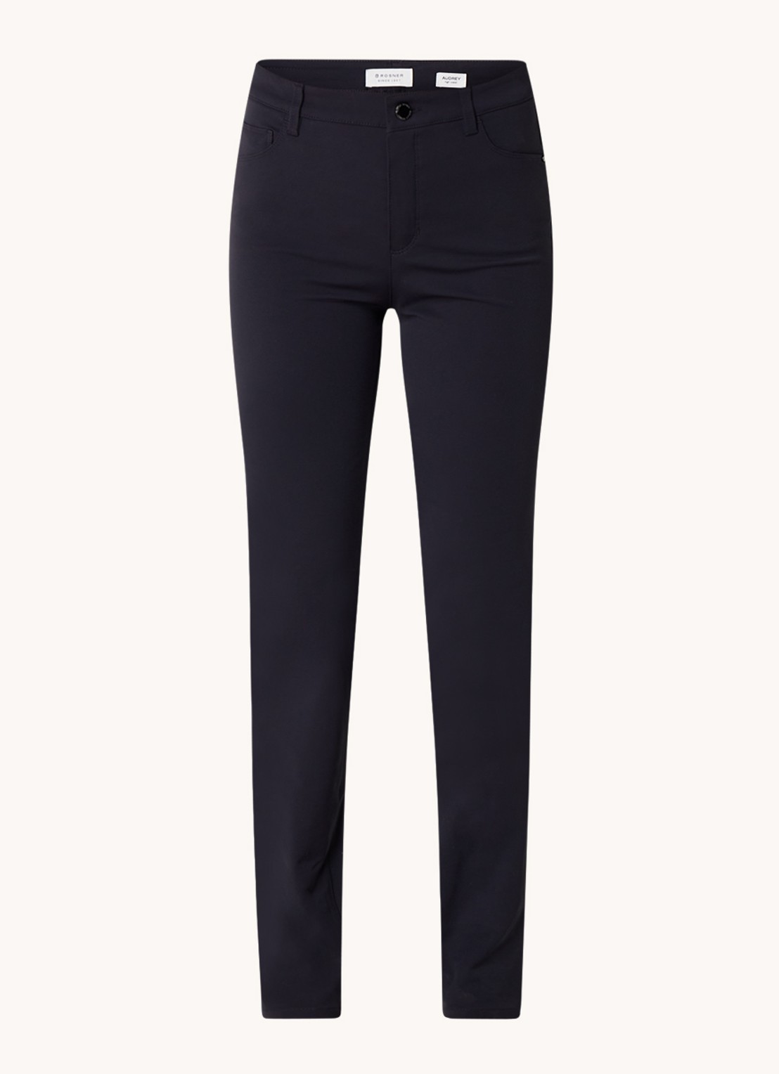 Rosner Studio Audrey high waist slim fit broek met stretch - voorkant 3 donkerblauw
