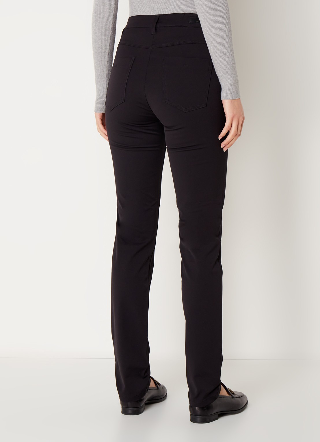 Rosner Studio Audrey high waist slim fit broek met stretch - achterkant 5 zwart