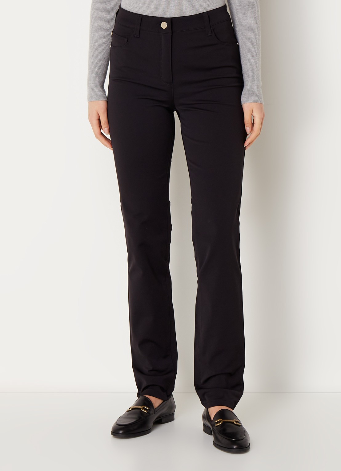 Rosner Studio Audrey high waist slim fit broek met stretch - detail 3 zwart