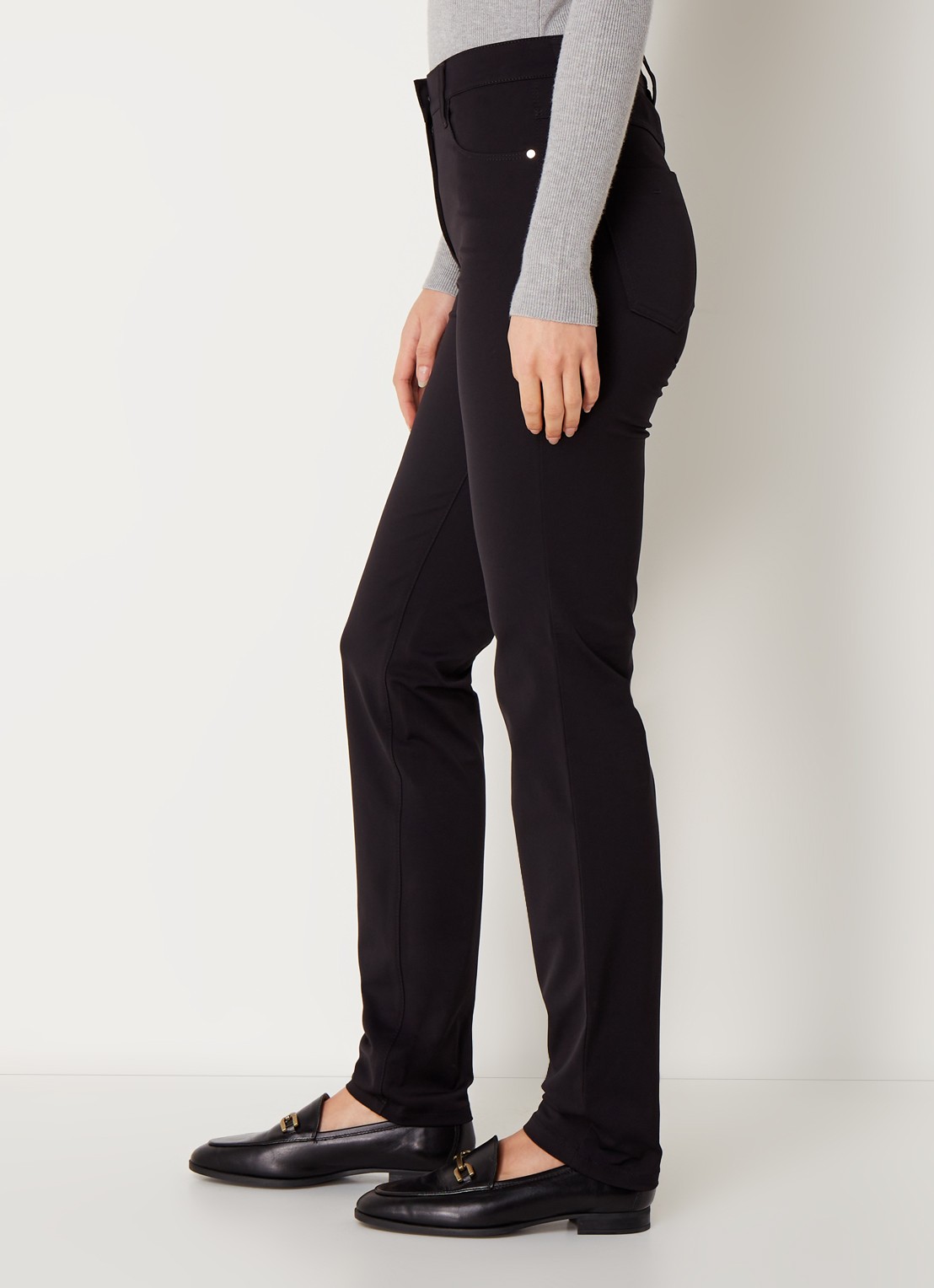 Rosner Studio Audrey high waist slim fit broek met stretch - detail 4 zwart
