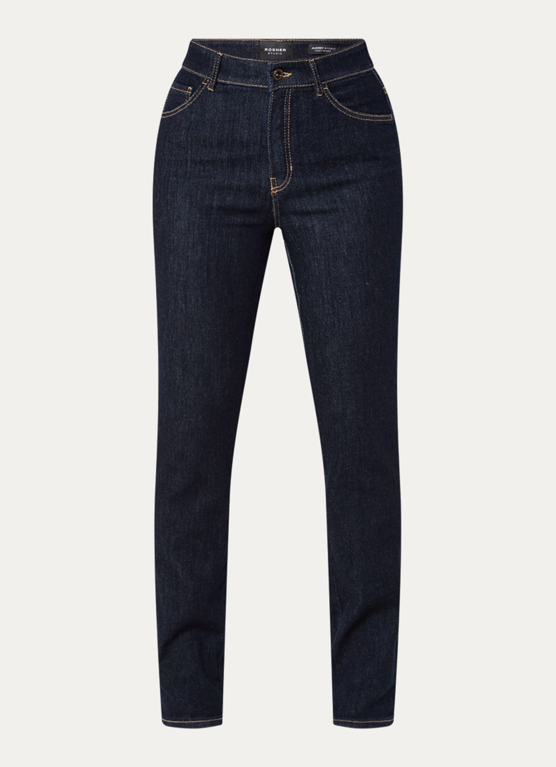Rosner Studio Audrey high waist slim fit jeans met steekzakken - voorkant 4 donkerblauw