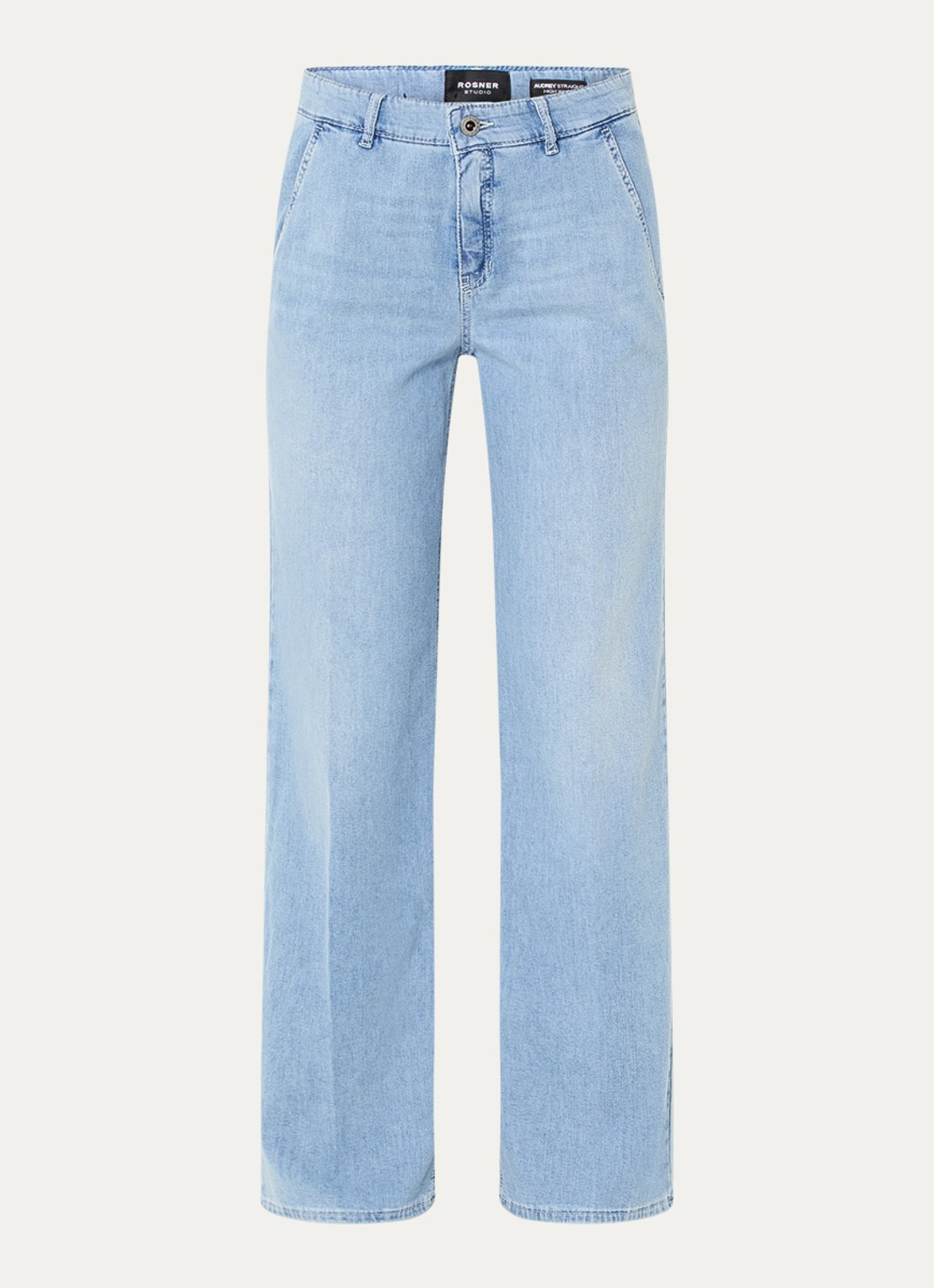 Rosner Studio Audrey high waist wide leg jeans met steekzakken - voorkant 2 indigo