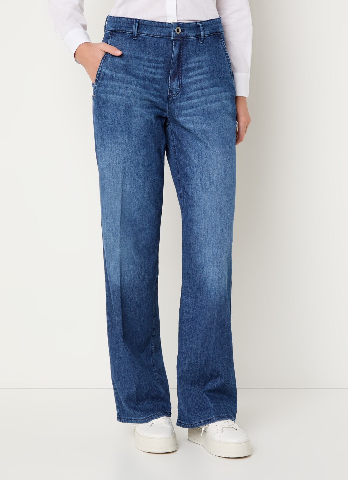 Rosner Studio Audrey high waist wide leg jeans met steekzakken - detail 4 donkerblauw