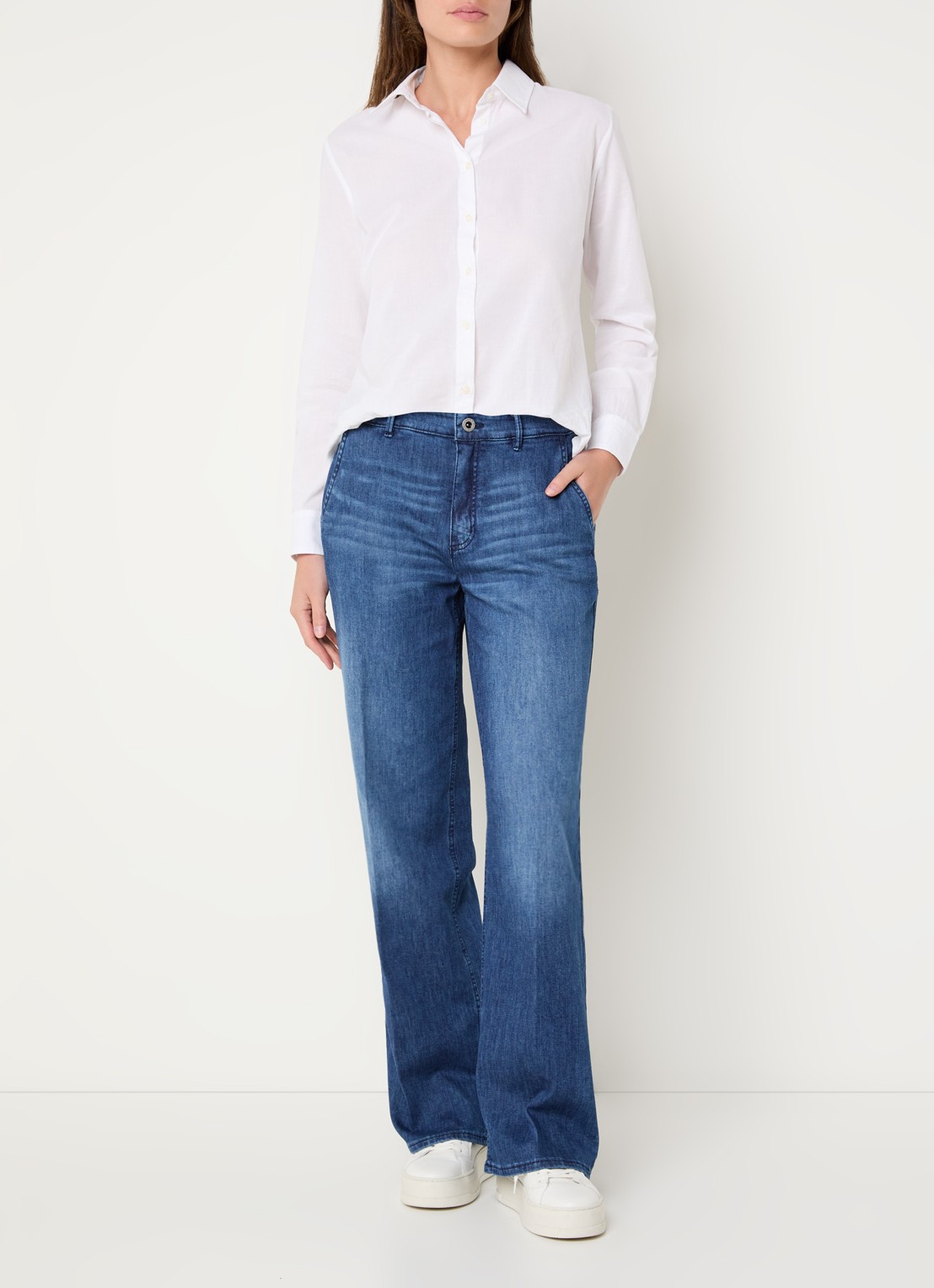 Rosner Studio Audrey high waist wide leg jeans met steekzakken - voorkant 3 donkerblauw