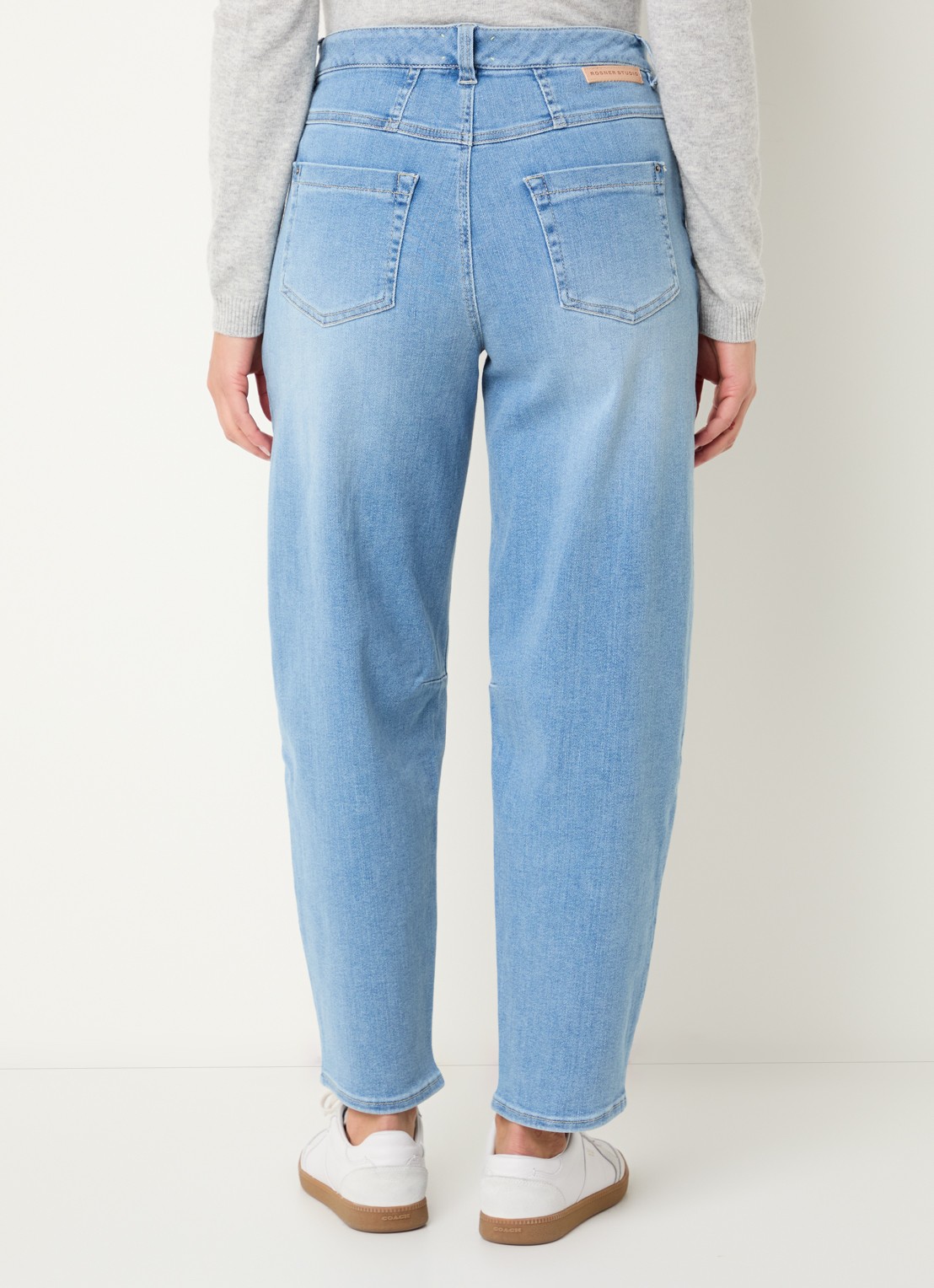 Rosner Studio High waist balloon fit jeans met lichte wassing - achterkant 5 indigo