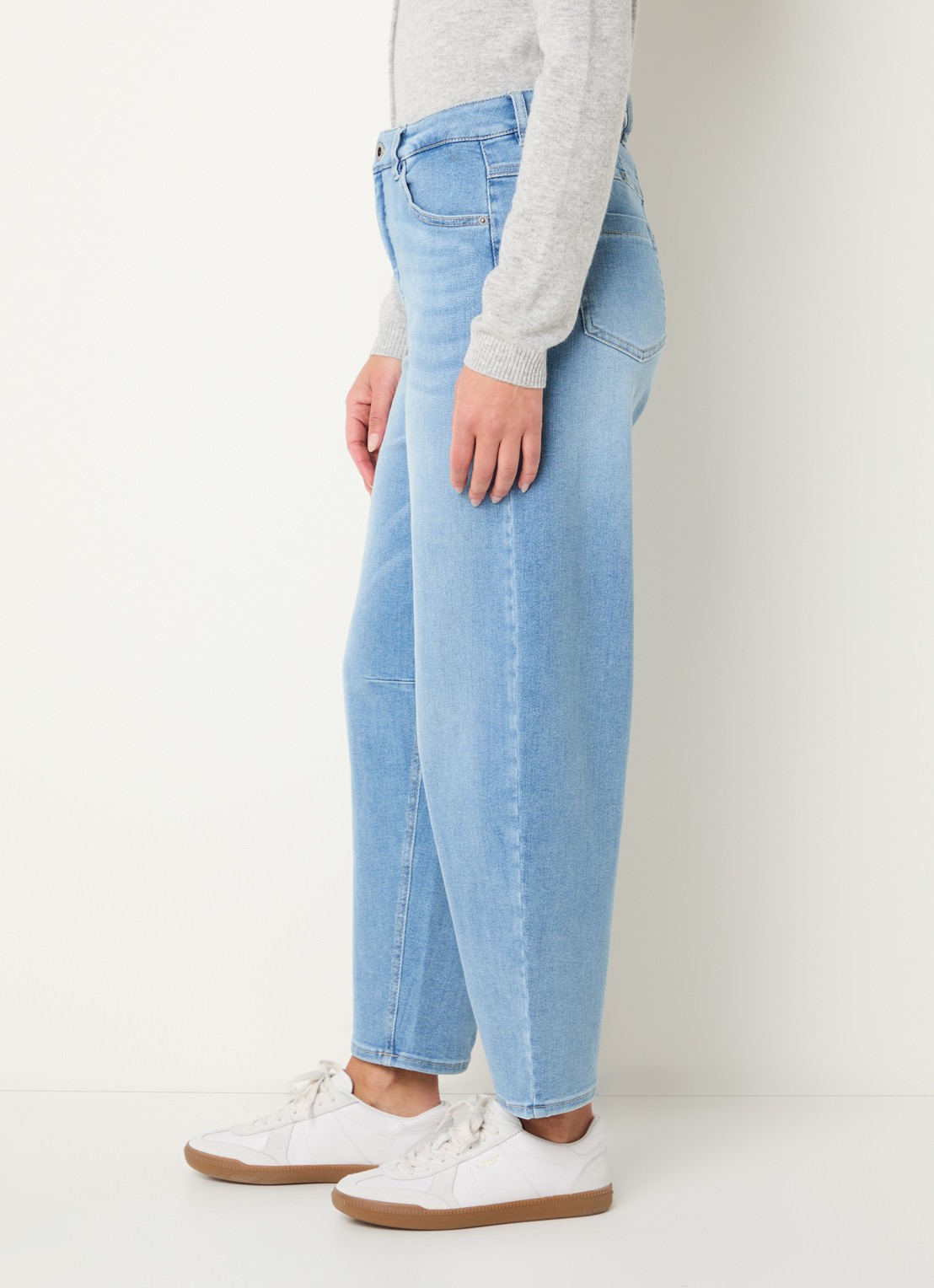 Rosner Studio High waist balloon fit jeans met lichte wassing - detail 2 indigo