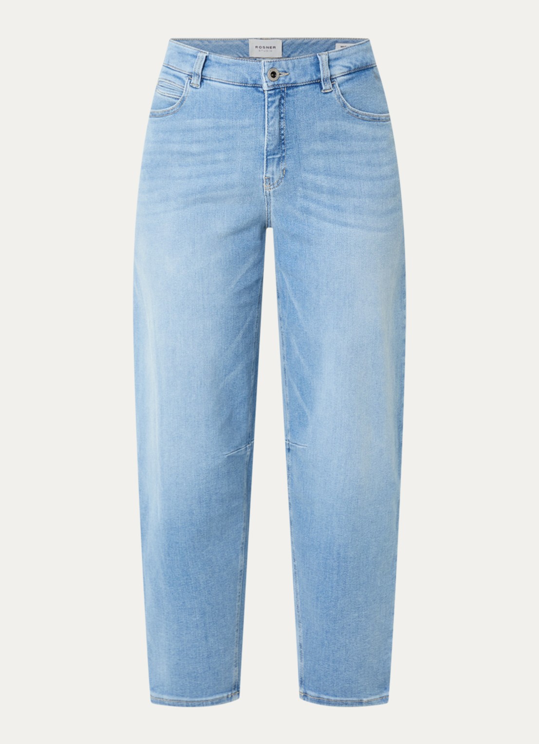 Rosner Studio High waist balloon fit jeans met lichte wassing - voorkant 3 indigo