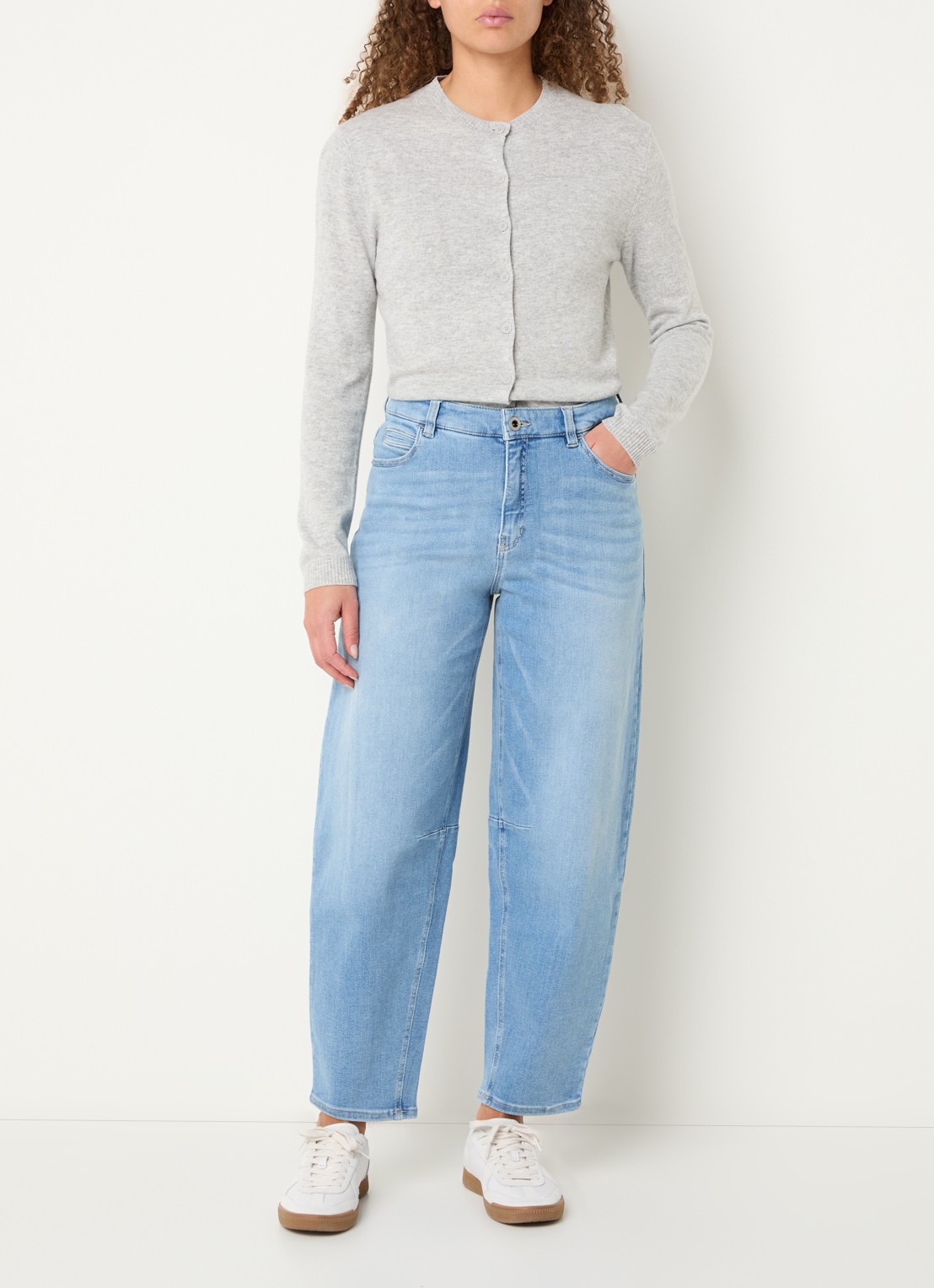 Rosner Studio High waist balloon fit jeans met lichte wassing - voorkant 4 indigo