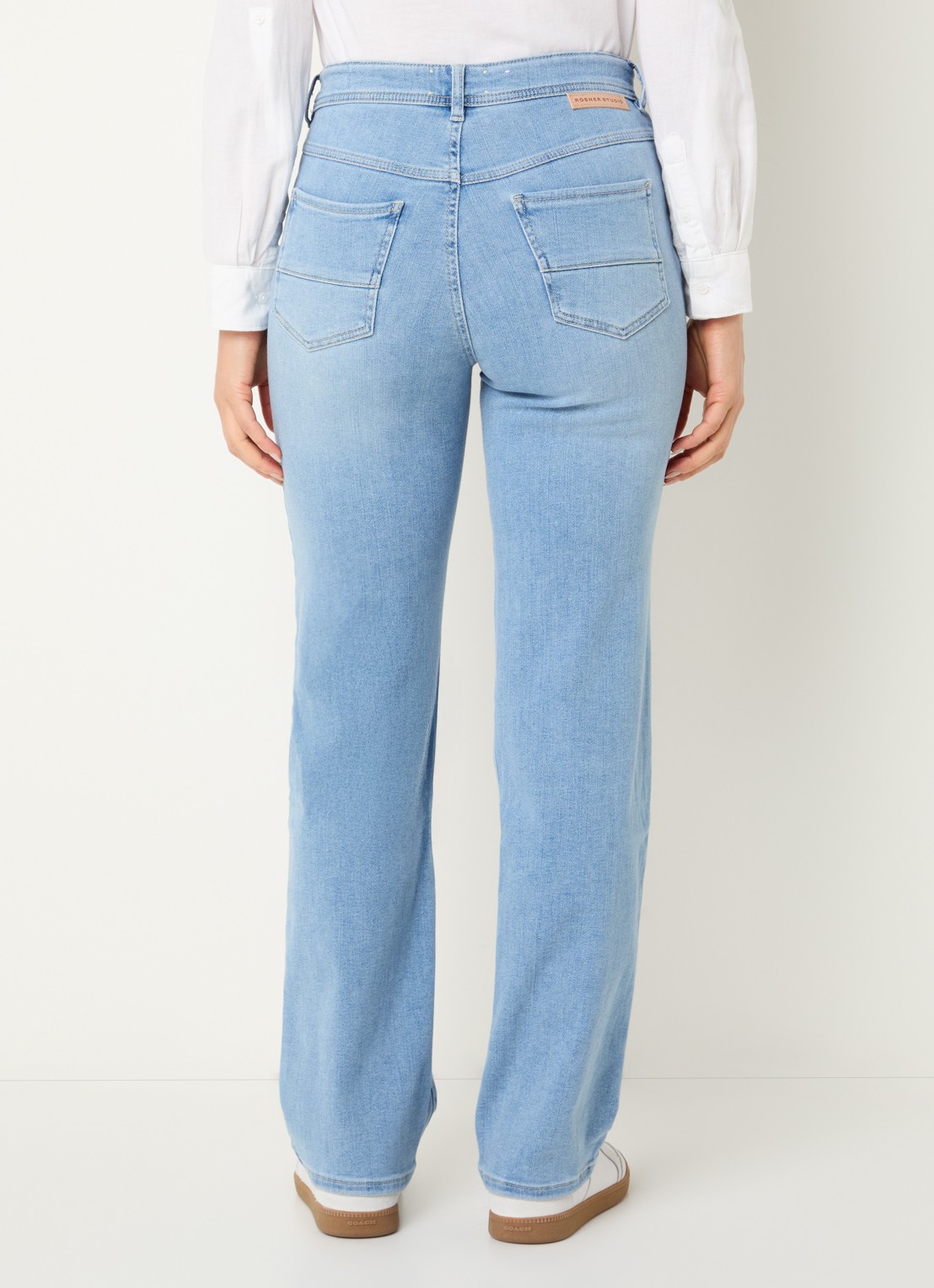 Rosner Studio High waist flared jeans met lichte wassing - achterkant 5 indigo