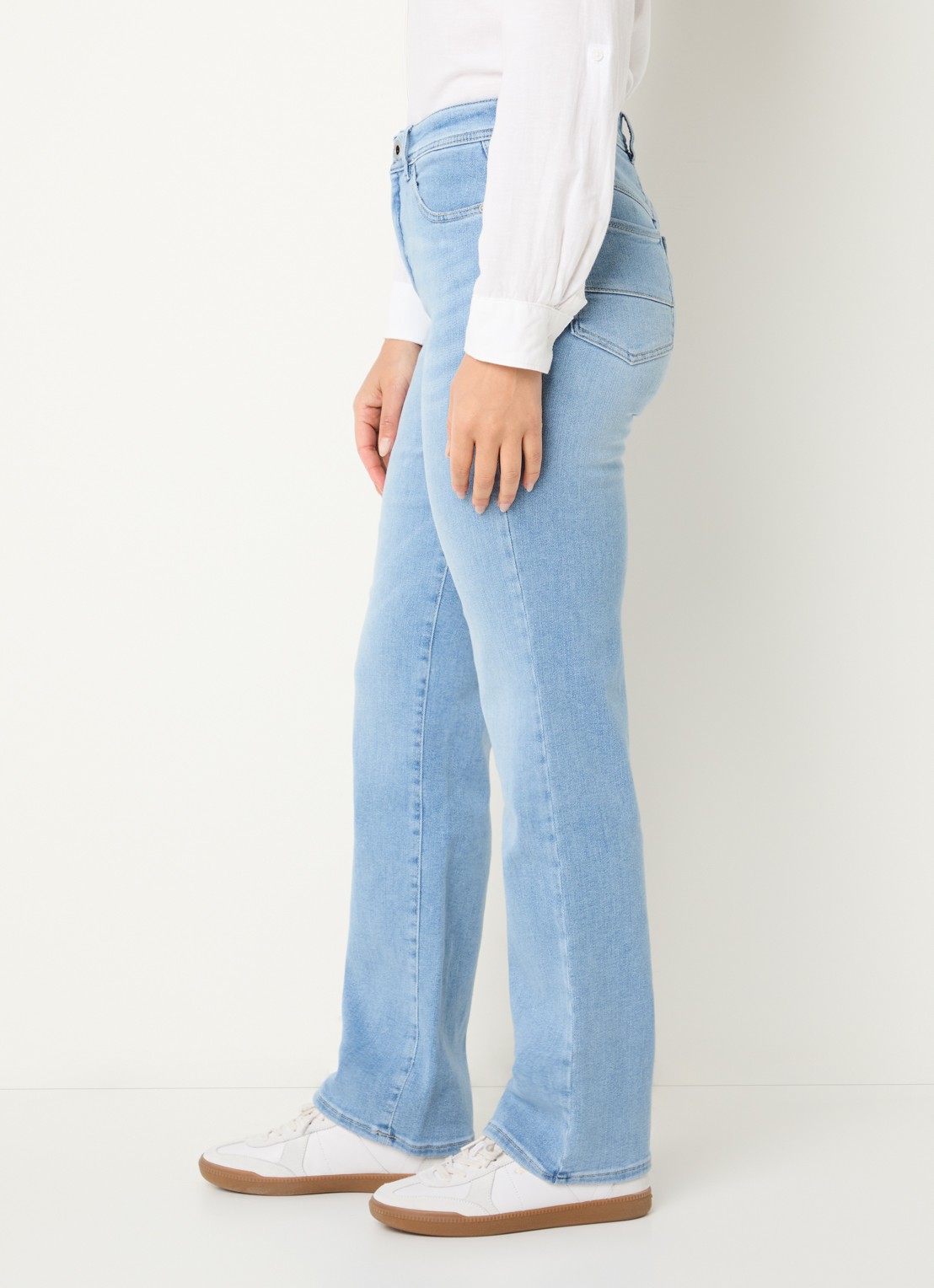 Rosner Studio High waist flared jeans met lichte wassing - detail 4 indigo