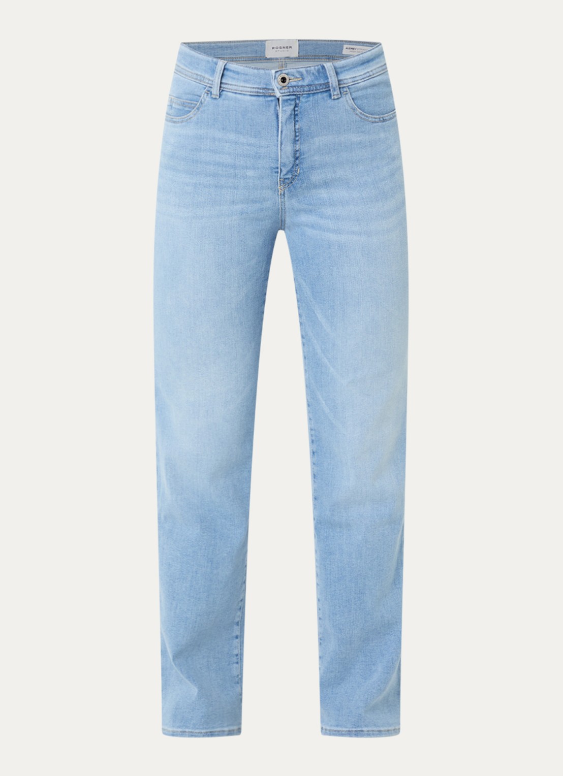 Rosner Studio High waist flared jeans met lichte wassing - voorkant indigo