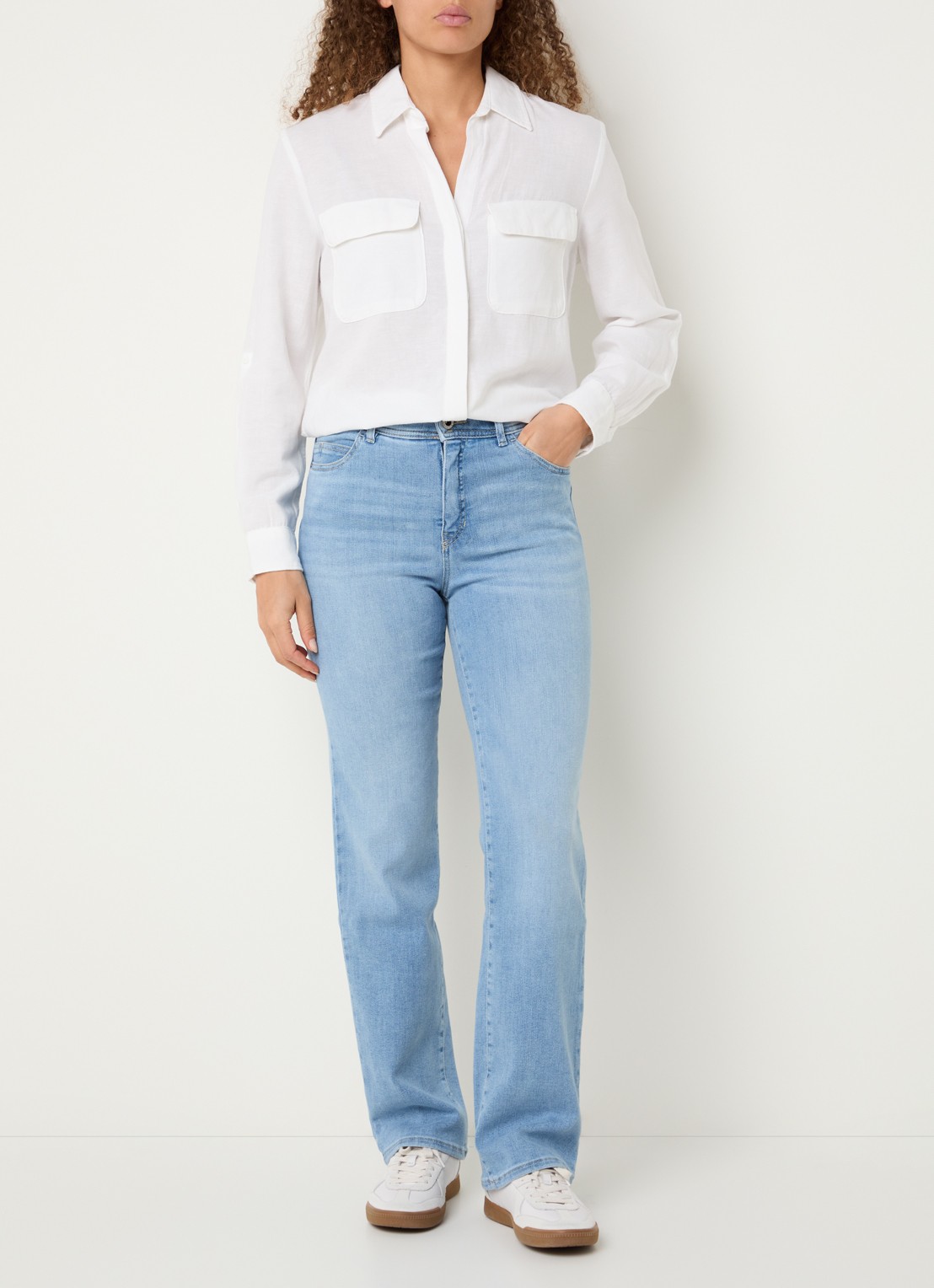 Rosner Studio High waist flared jeans met lichte wassing - voorkant 2 indigo