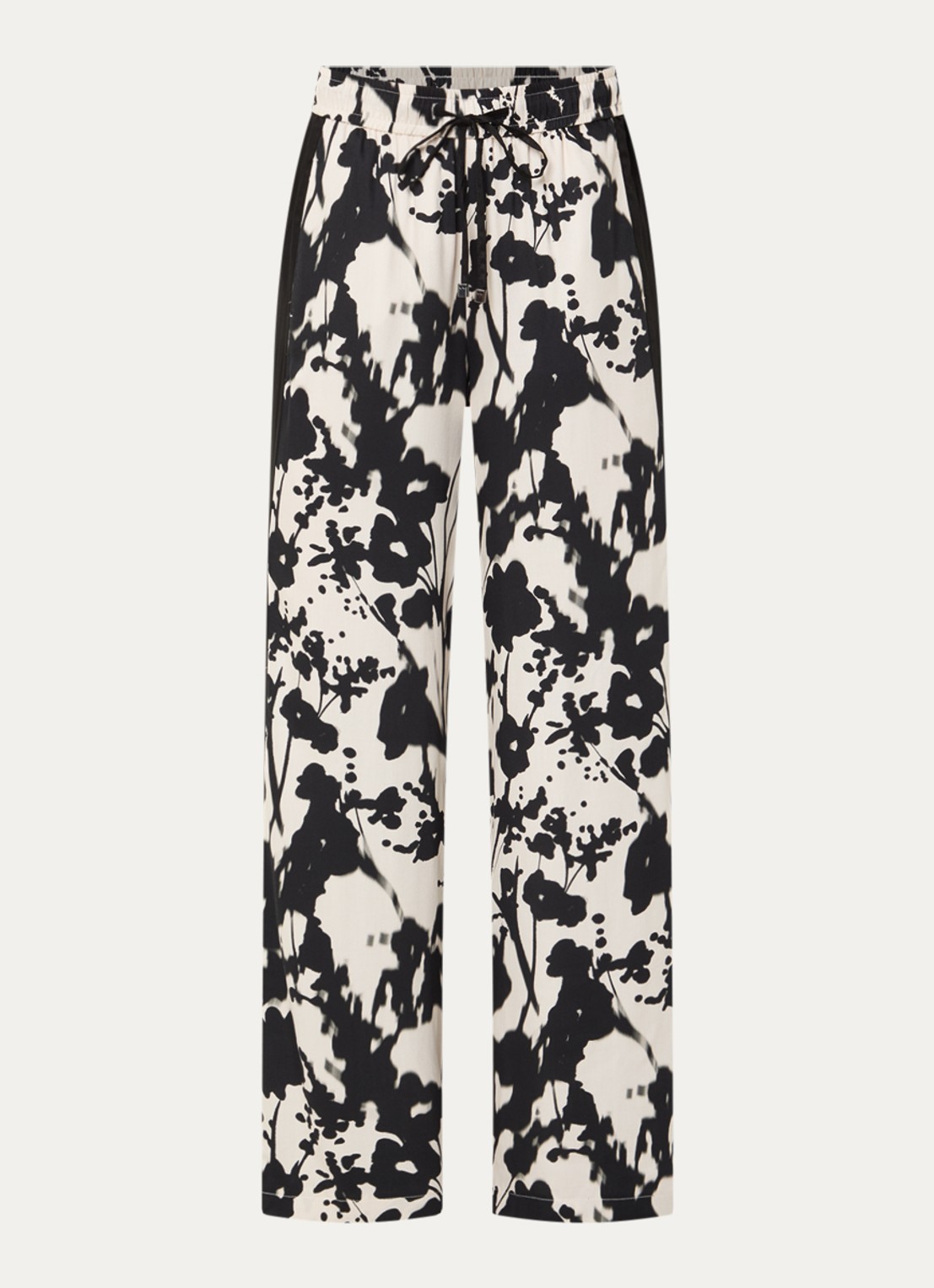 Rosner Studio High waist loose fit broek met print - voorkant vanillegeel
