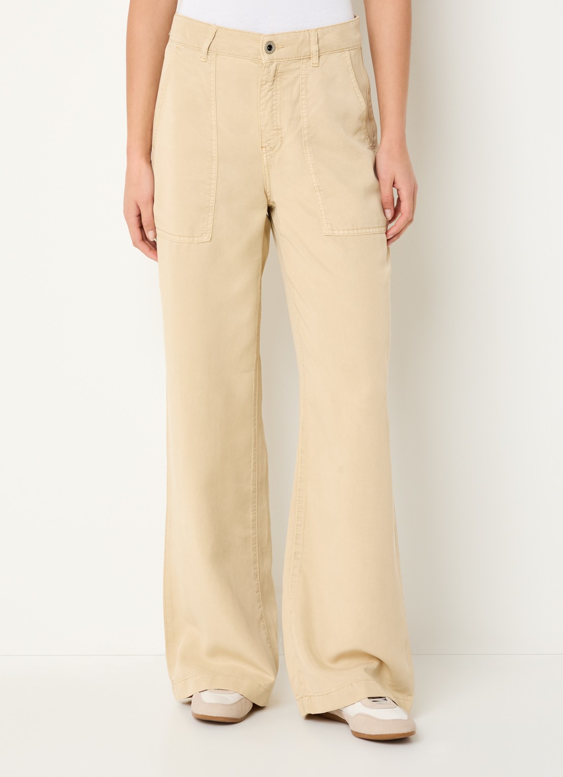 Rosner Studio High waist loose fit broek met steekzakken    - detail 2 zand