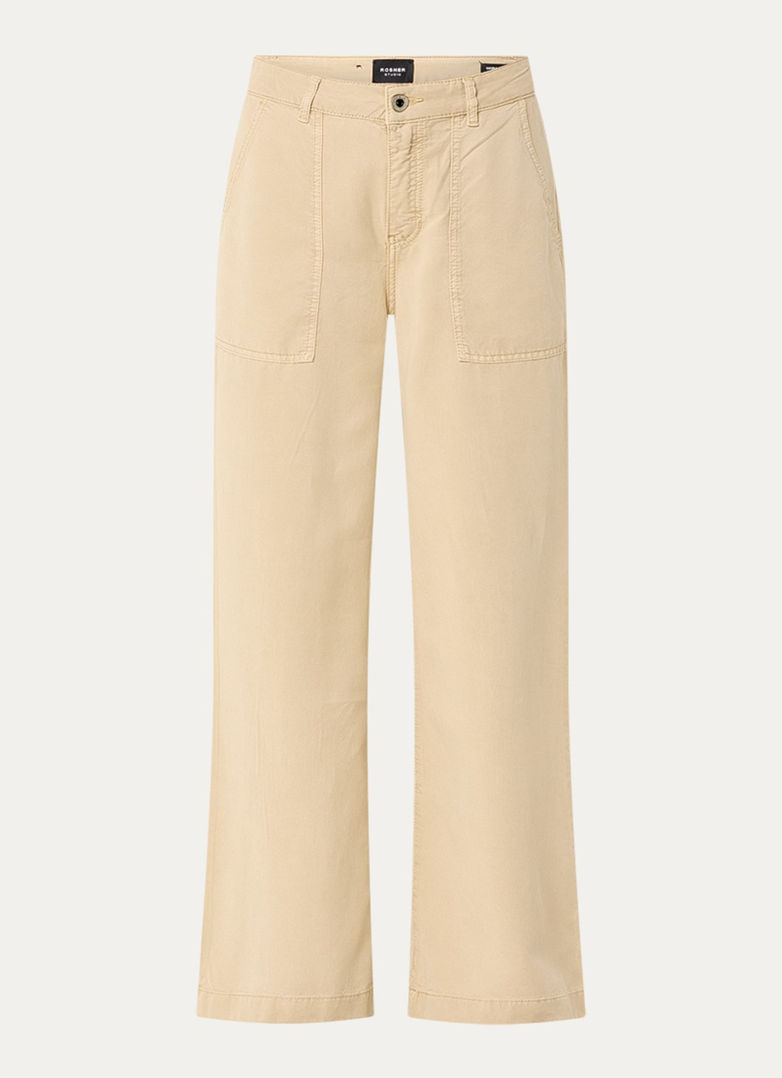 Rosner Studio High waist loose fit broek met steekzakken    - voorkant 3 zand