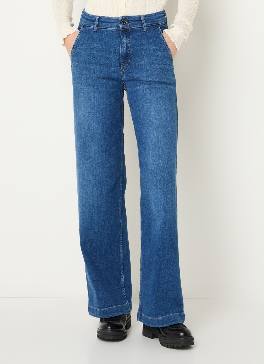 Rosner Studio High waist loose fit jeans met steekzakken - detail 3 indigo