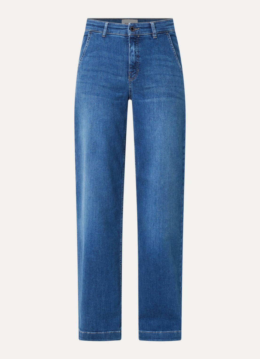 Rosner Studio High waist loose fit jeans met steekzakken - voorkant indigo