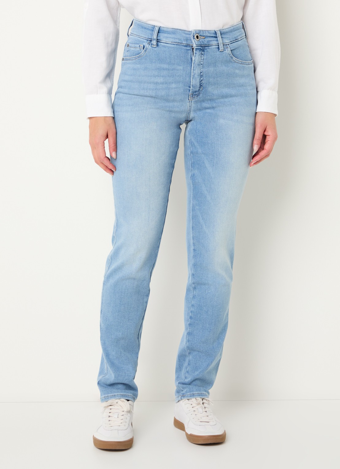 Rosner Studio High waist slim fit jeans met lichte wassing - detail 3 indigo