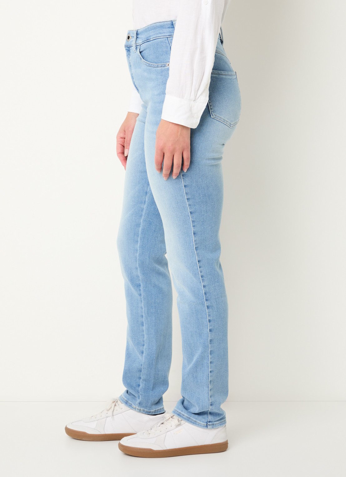 Rosner Studio High waist slim fit jeans met lichte wassing - detail 4 indigo