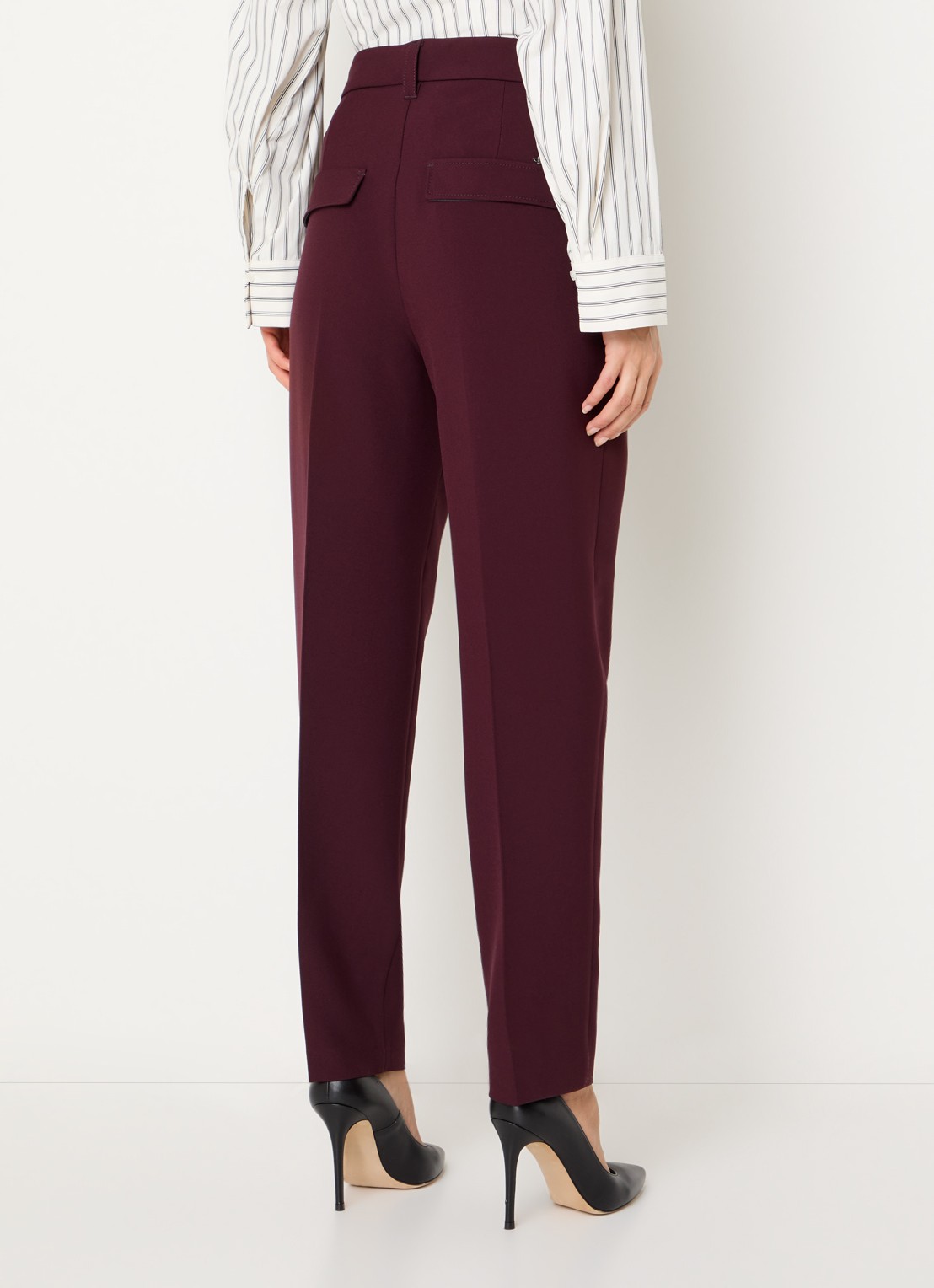 Rosner Studio High waist slim fit pantalon met steekzakken - achterkant 2 aubergine