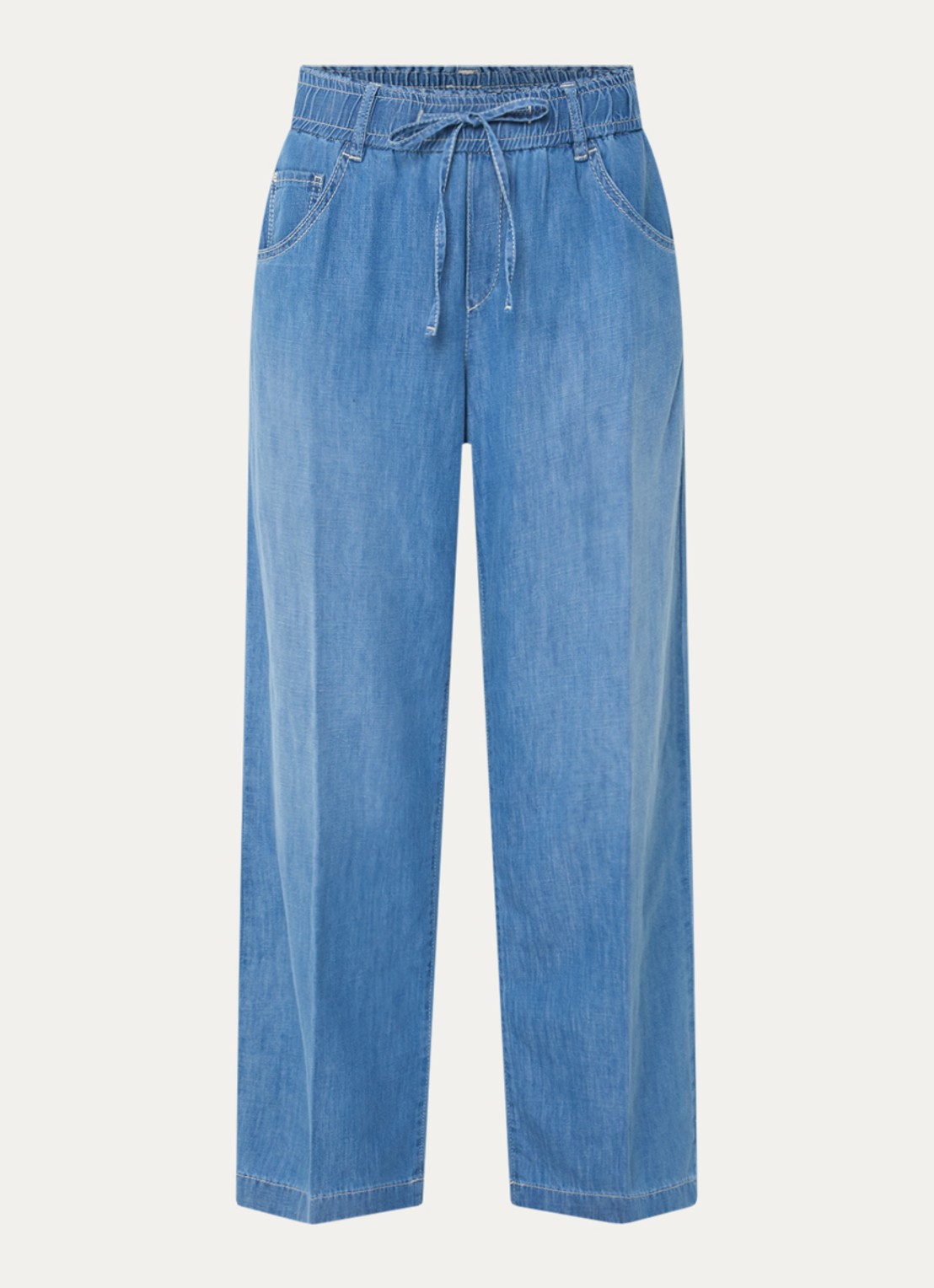 Rosner Studio High waist straight leg fit boek van chambray - voorkant donkerblauw