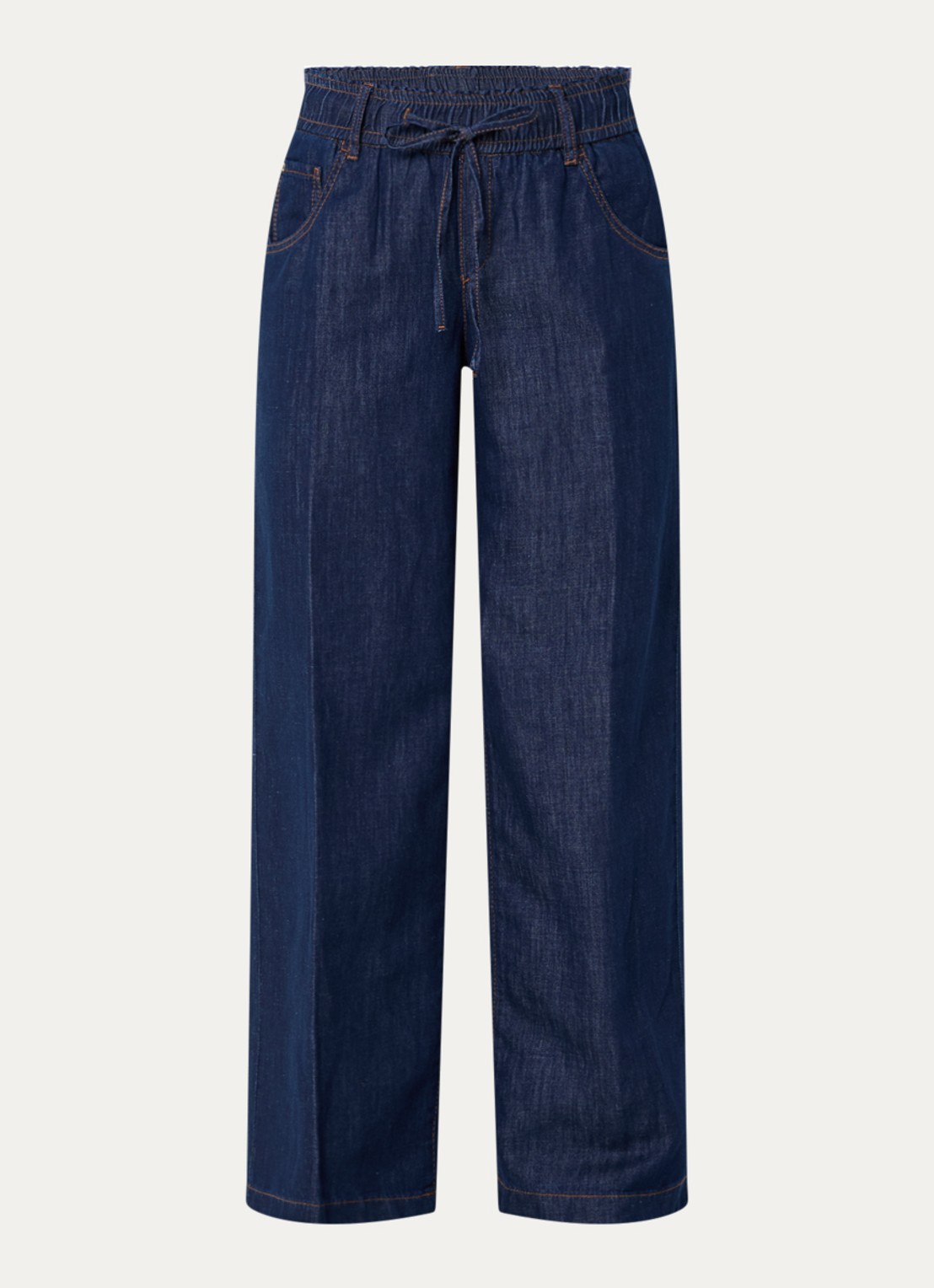 Rosner Studio High waist straight leg fit boek van chambray - voorkant 4 indigo