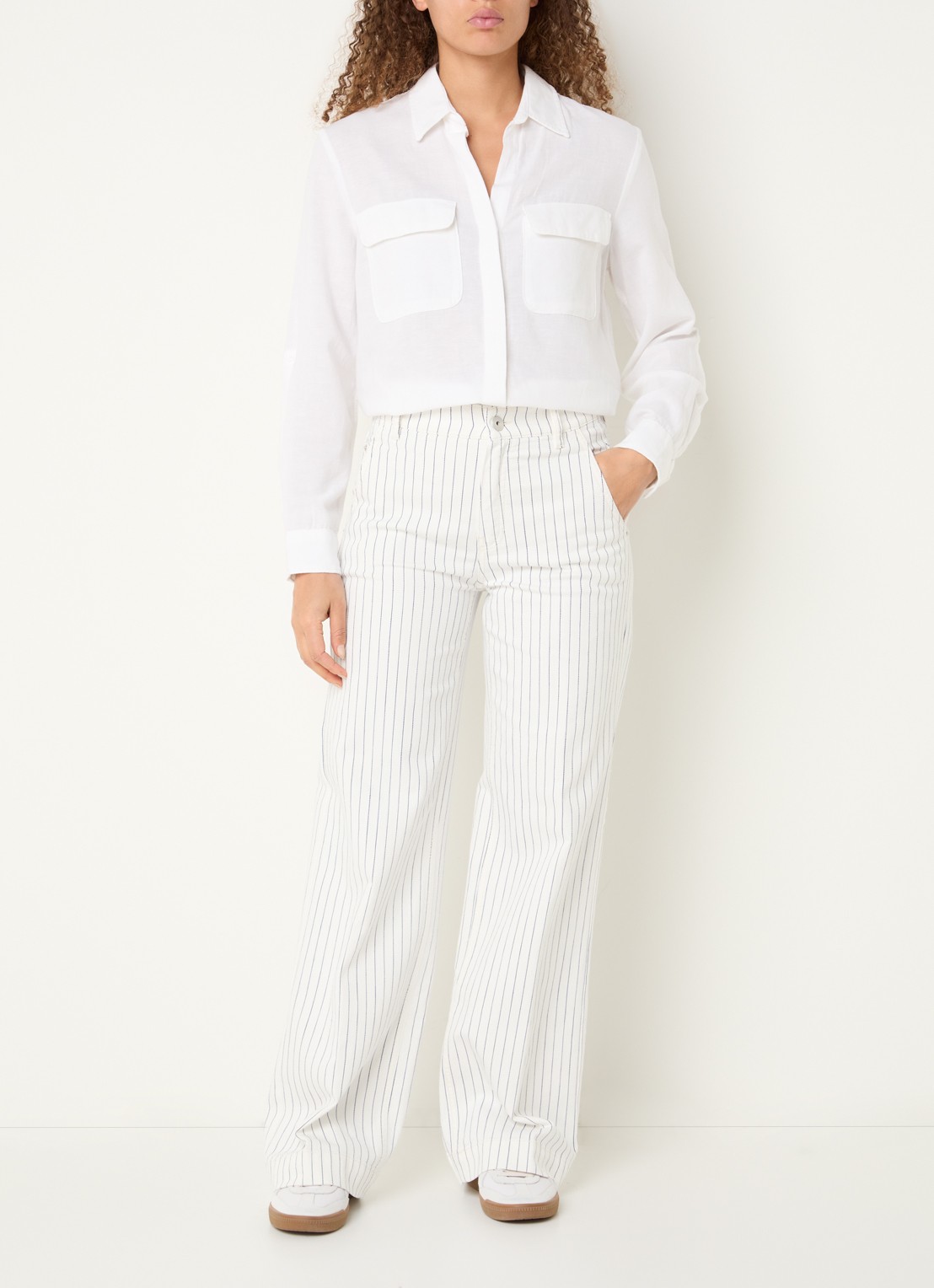 Rosner Studio High waist straight leg jeans met gekleurde wassing - voorkant 2 wit