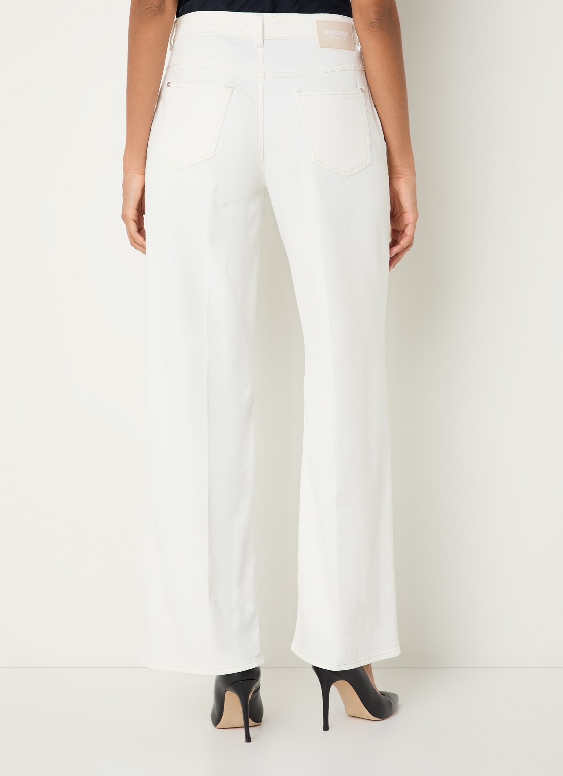 Rosner Studio High waist wide leg jeans met gekleurde wassing - achterkant wit