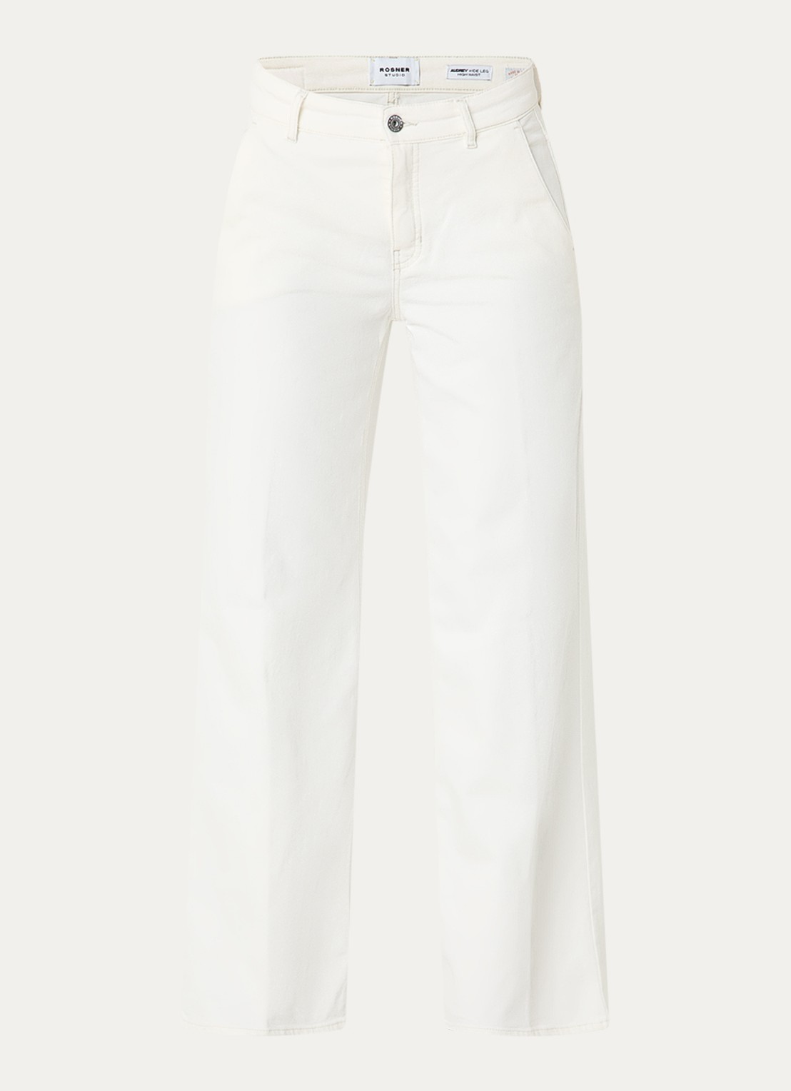 Rosner Studio High waist wide leg jeans met gekleurde wassing - voorkant 2 wit