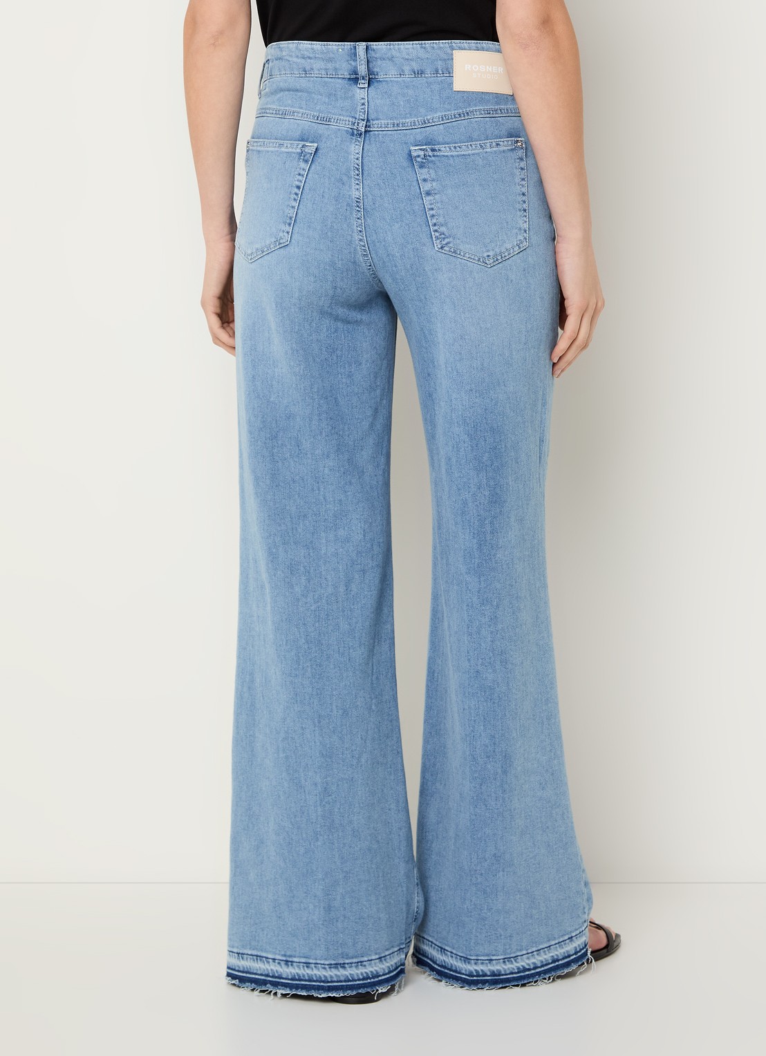 Rosner Studio High waist wide leg jeans met lichte wassing - achterkant 5 indigo