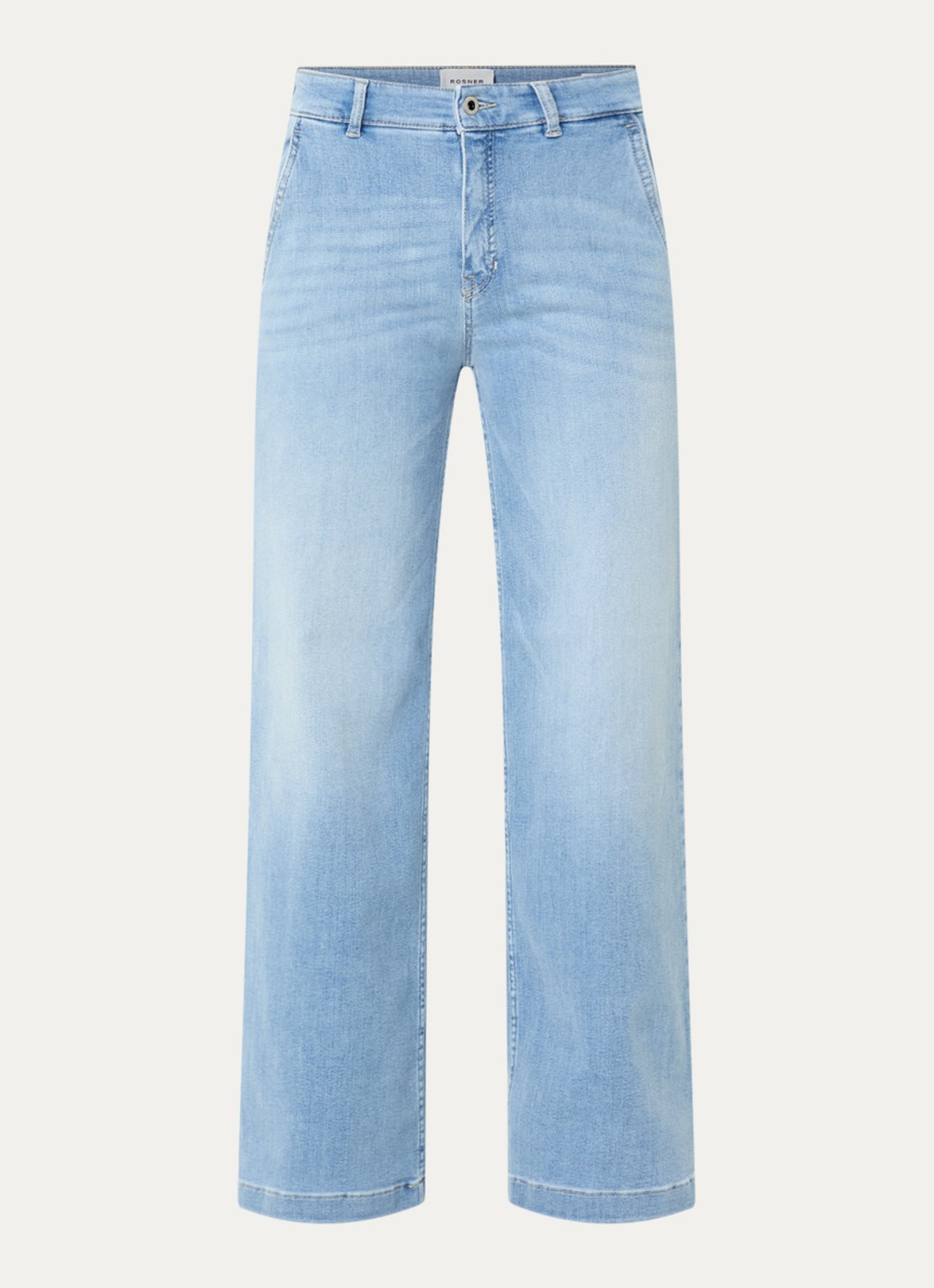 Rosner Studio High waist wide leg jeans met lichte wassing - voorkant 2 indigo