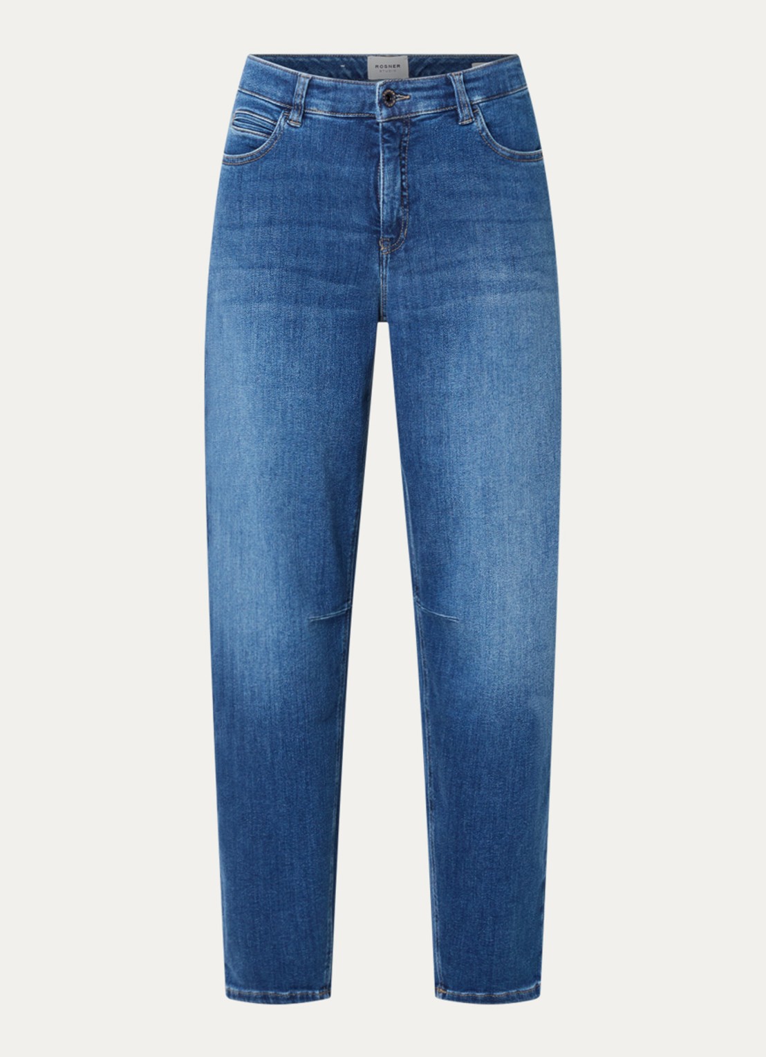 Rosner Studio Mara high waist tapered fit jeans met medium wassing - voorkant 3 indigo