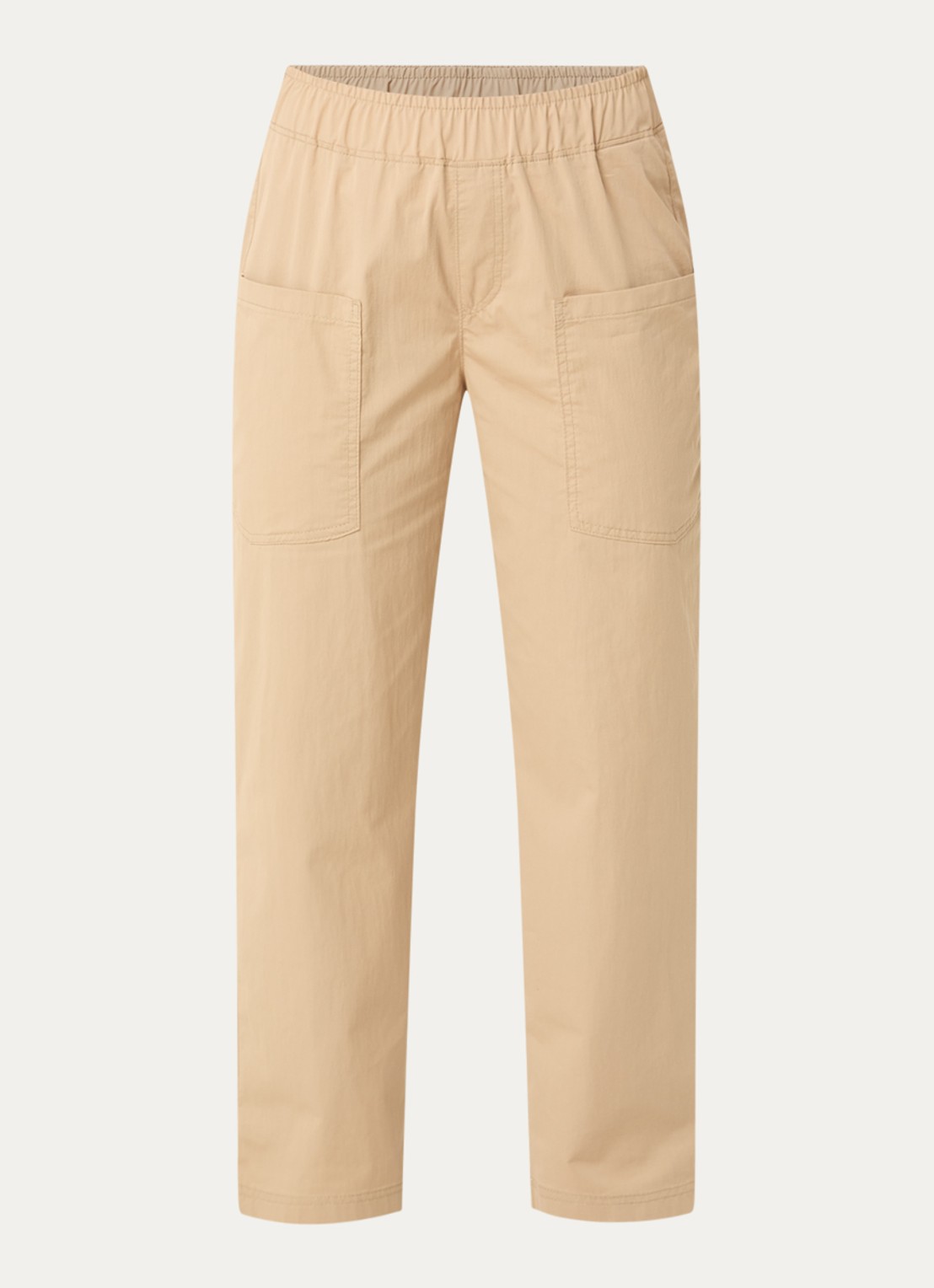 Rosner Studio Mara mid waist straight fit broek met opgestikte zakken - voorkant 3 camel