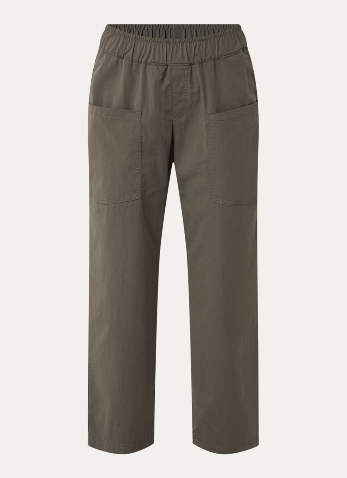 Rosner Studio Mara mid waist straight fit broek met opgestikte zakken - voorkant 2 bronsgroen