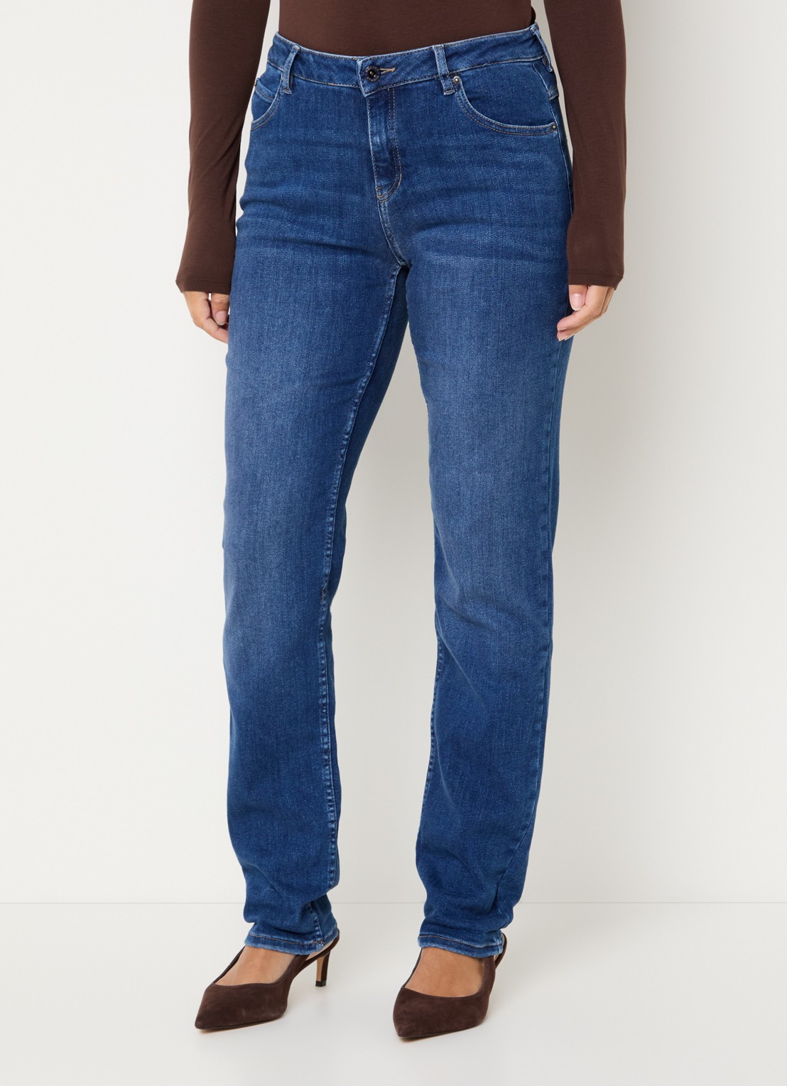 Rosner Studio Masha mid waist slim fit jeans met steekzakken - detail 3 indigo