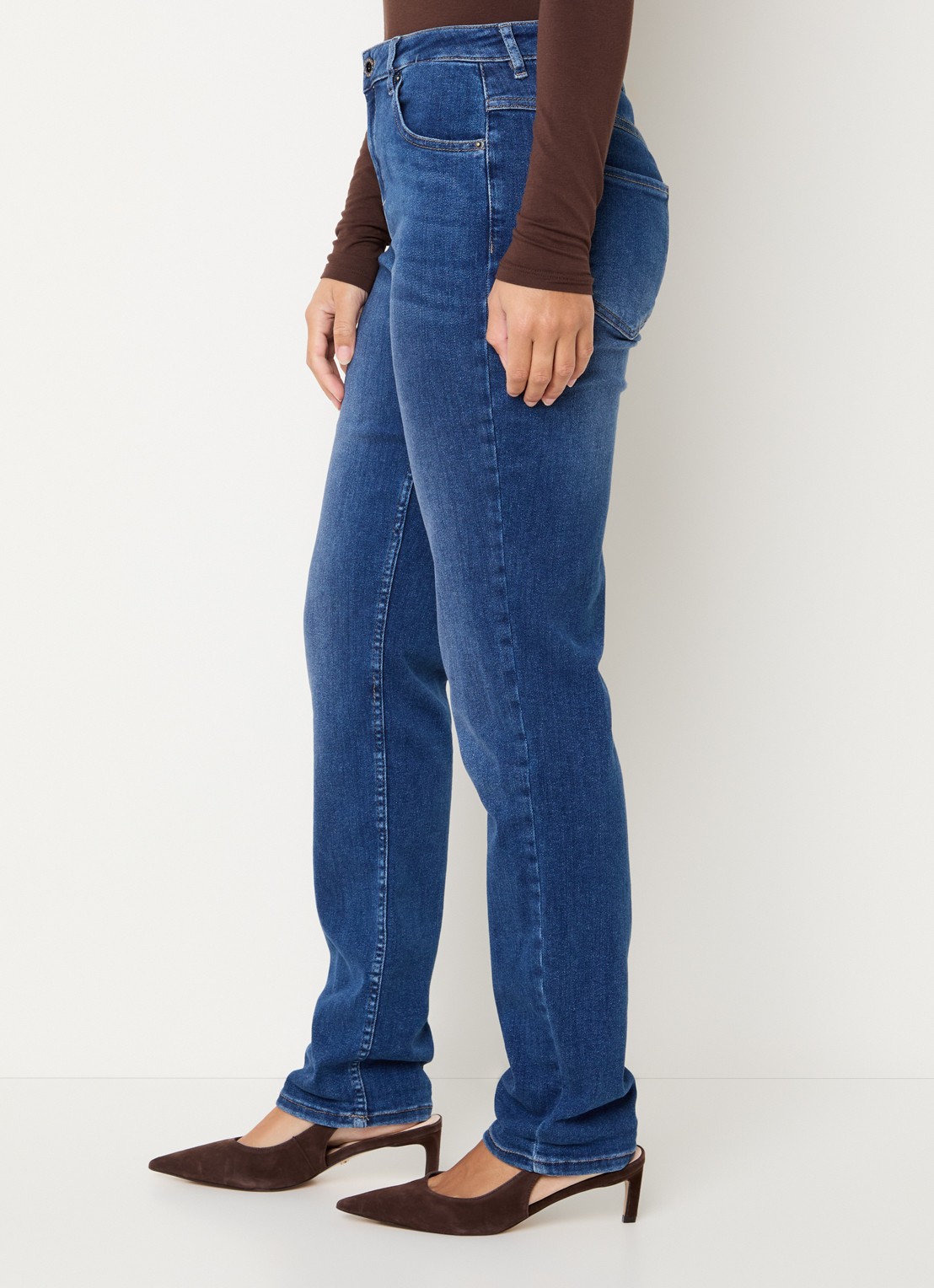 Rosner Studio Masha mid waist slim fit jeans met steekzakken - detail 4 indigo