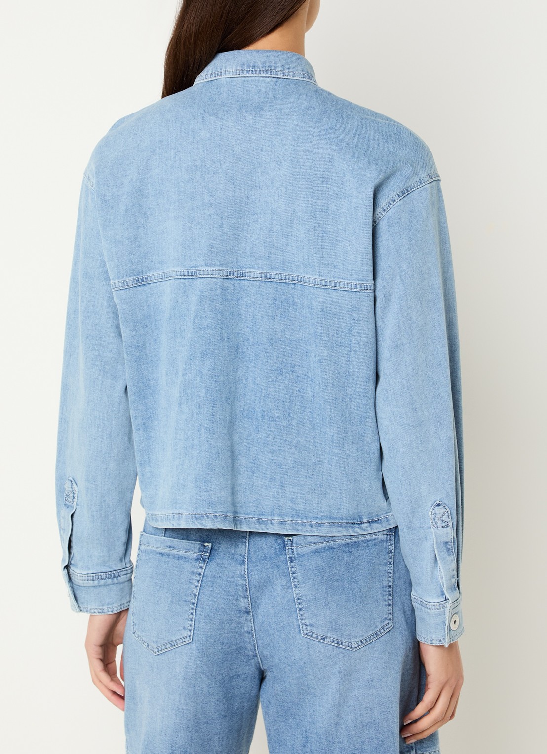 Rosner Studio Overshirt van chambray met borstzakken - achterkant 2 indigo