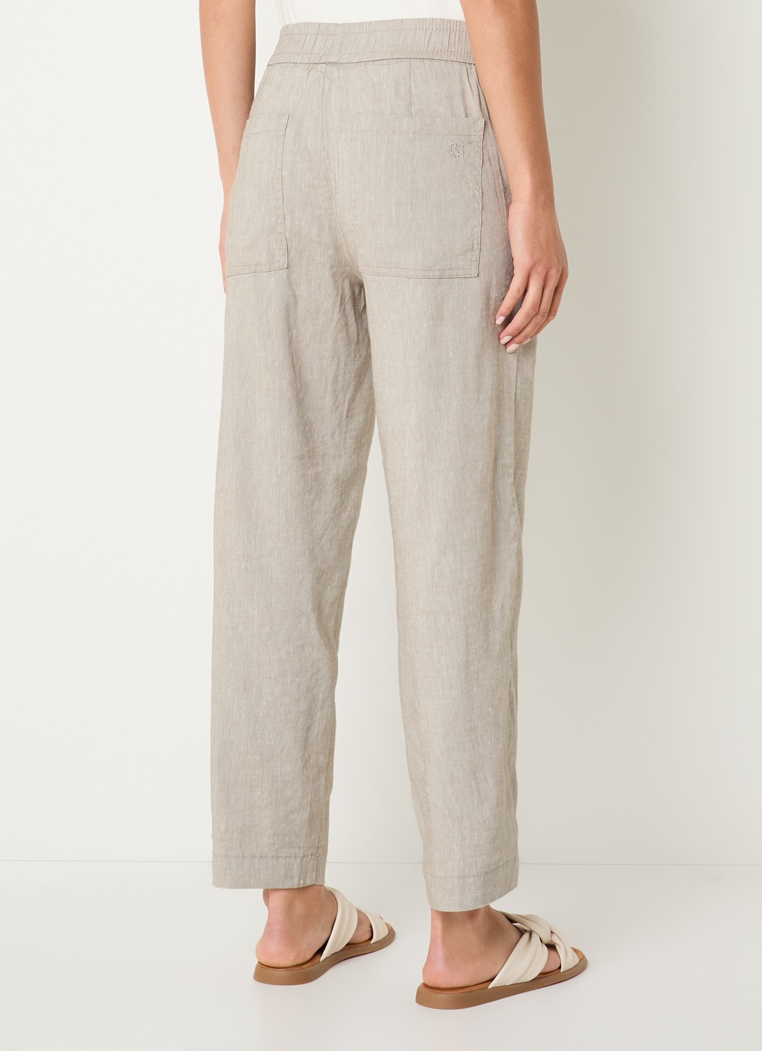 Rosner Studio Rosner high waist straight fit pantalon - achterkant 2 khaki