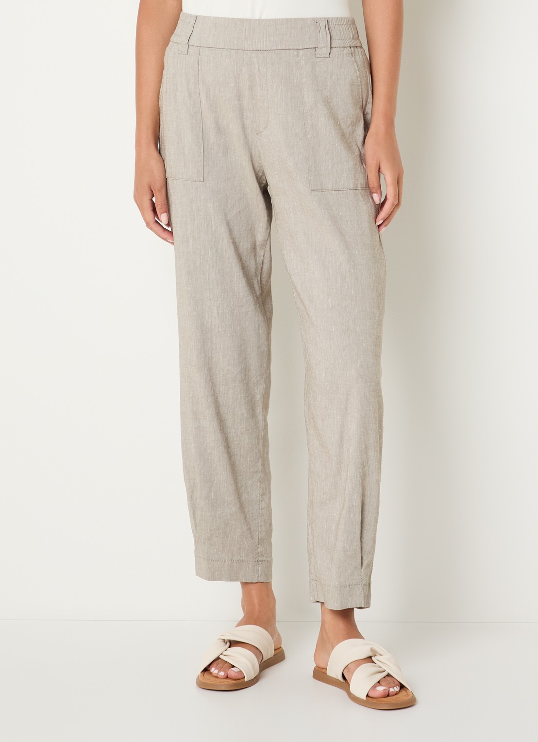Rosner Studio Rosner high waist straight fit pantalon - detail khaki