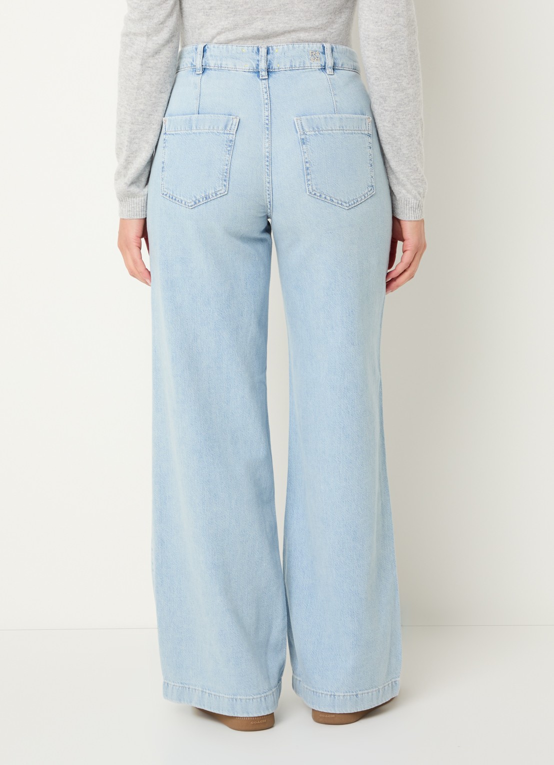 Rosner Studio Rosner high waist straight leg jeans met lichte wassing - achterkant 3 indigo