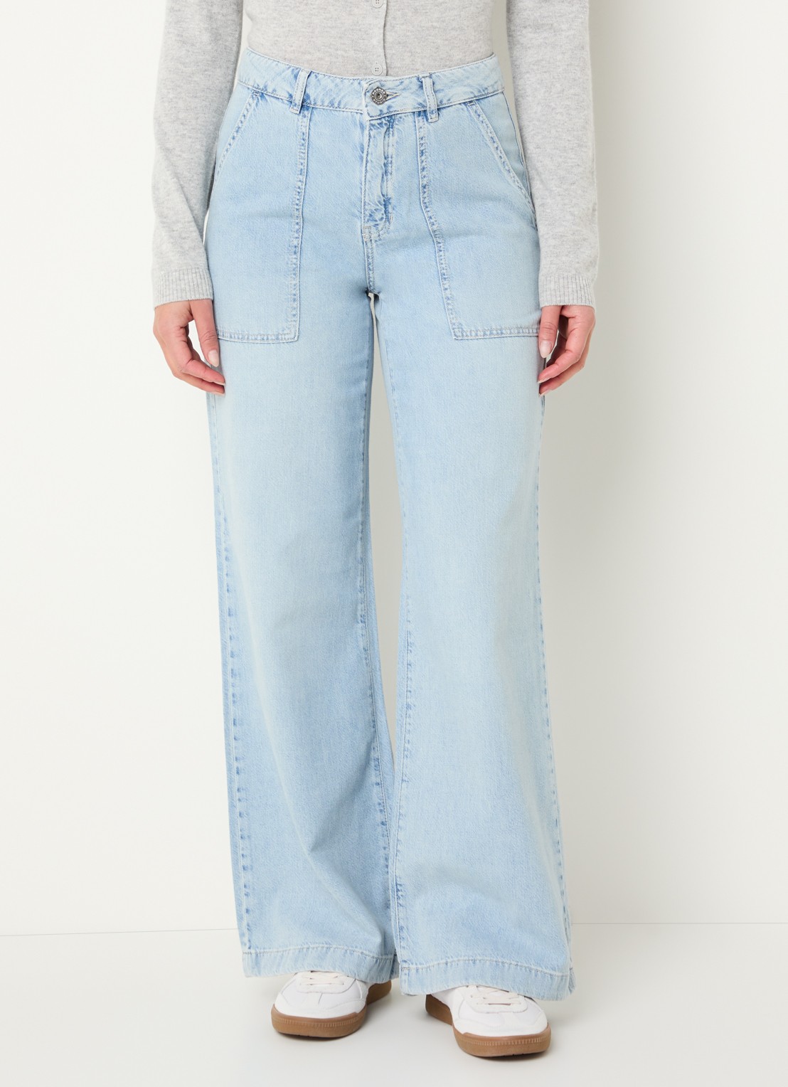 Rosner Studio Rosner high waist straight leg jeans met lichte wassing - detail 4 indigo