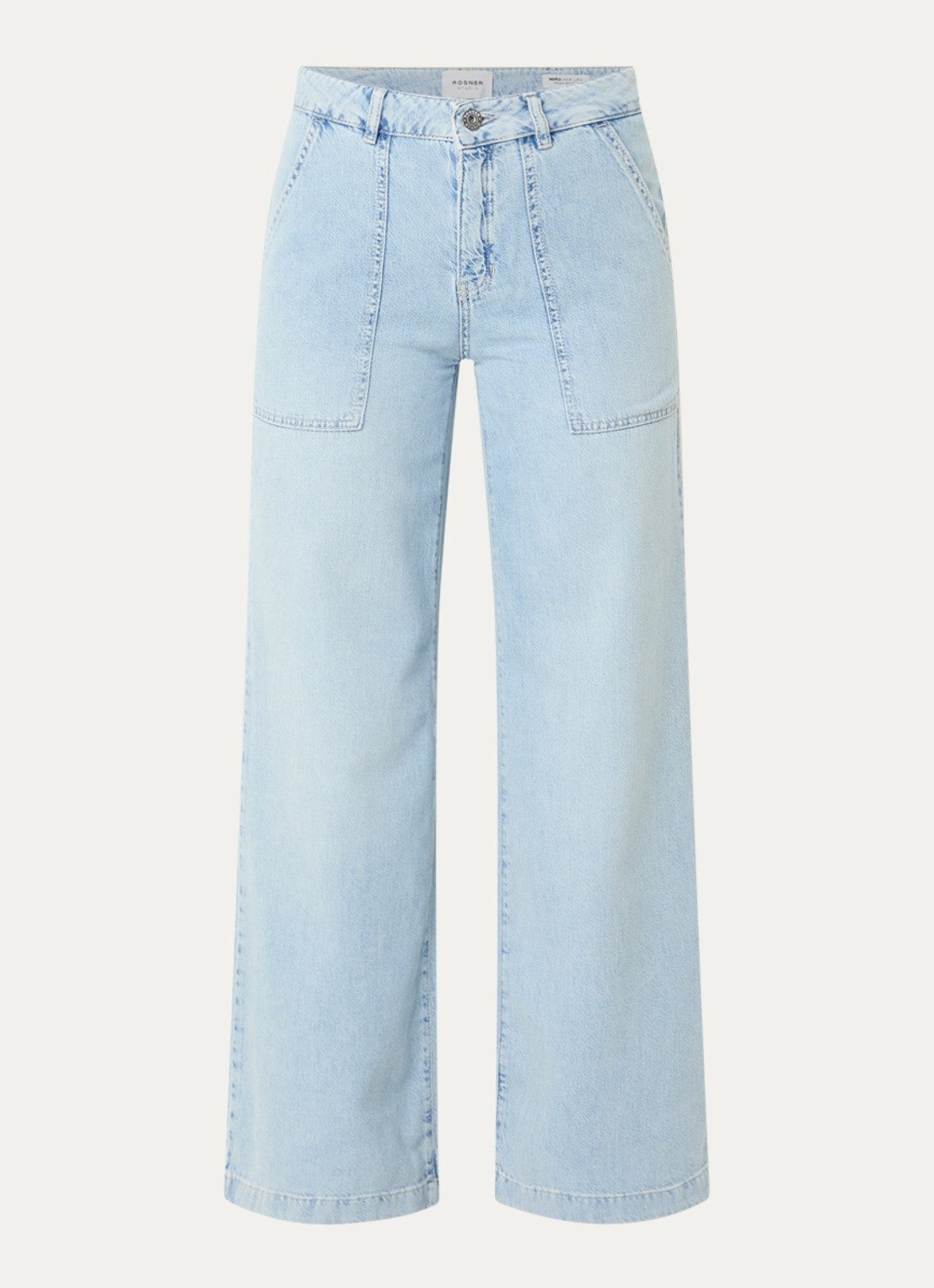 Rosner Studio Rosner high waist straight leg jeans met lichte wassing - voorkant indigo