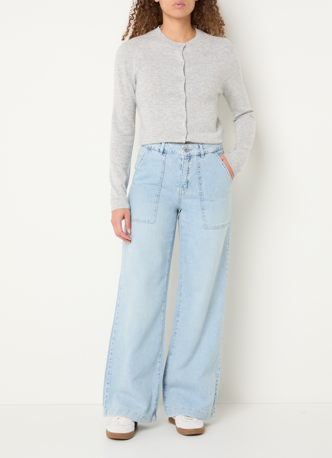 Rosner Studio Rosner high waist straight leg jeans met lichte wassing - voorkant 2 indigo