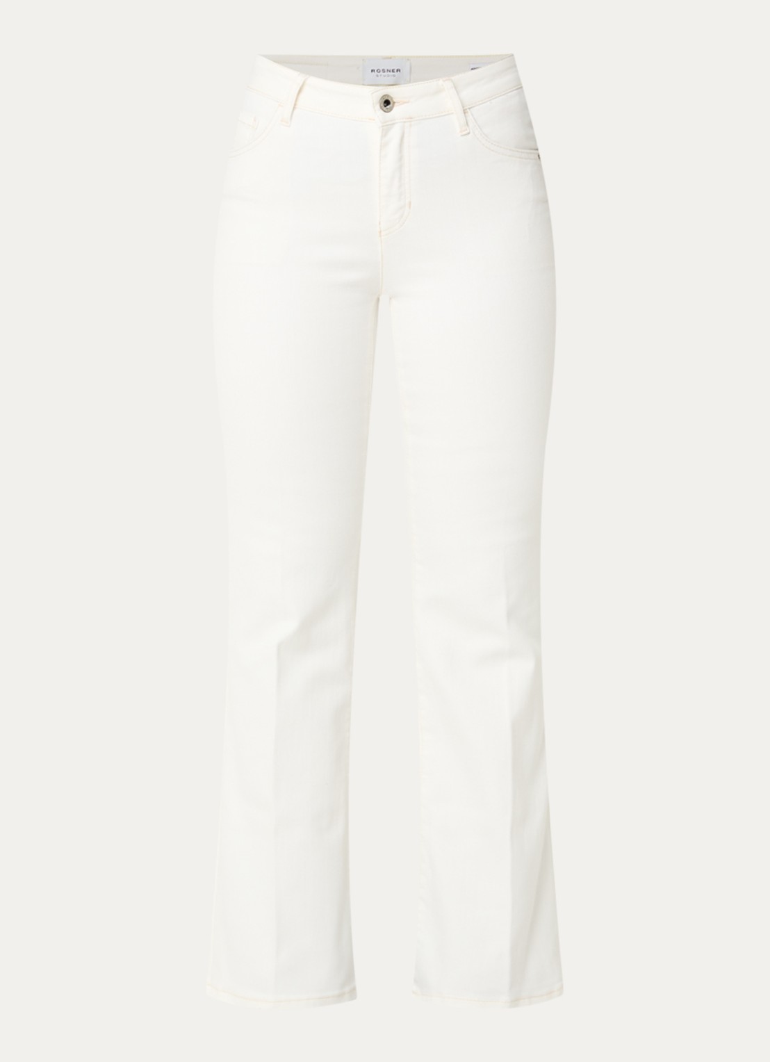 Rosner Studio Rosner mid waist flared jeans met lichte wassing - voorkant wit