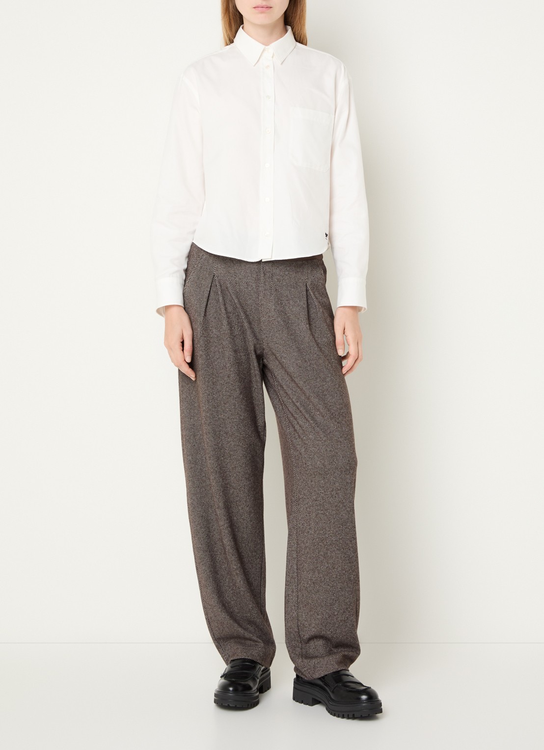 Rosner Studio Straight fit pantalon met steekzakken - voorkant 4 lichtbruin