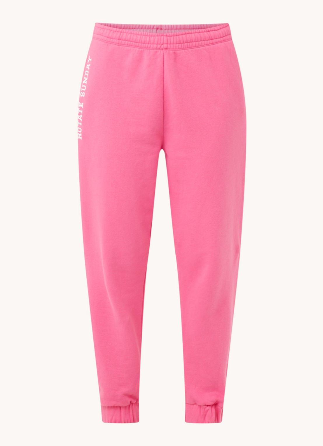ROTATE Mimi tapered fit joggingbroek van biologisch katoen - voorkant 2 roze