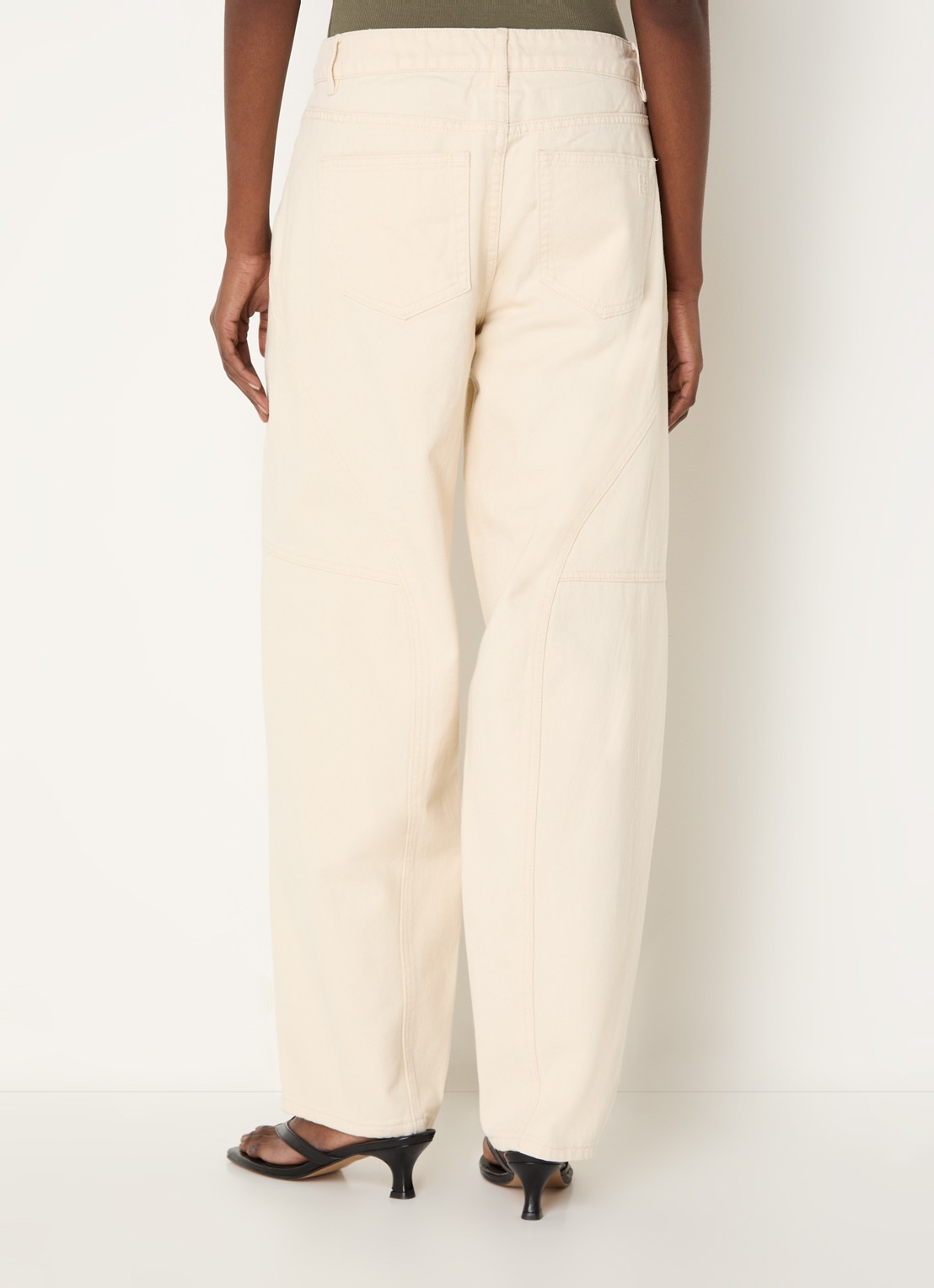 ROUGE EDIT Mae high waist loose fit jeans met gekleurde wassing - achterkant 5 beige