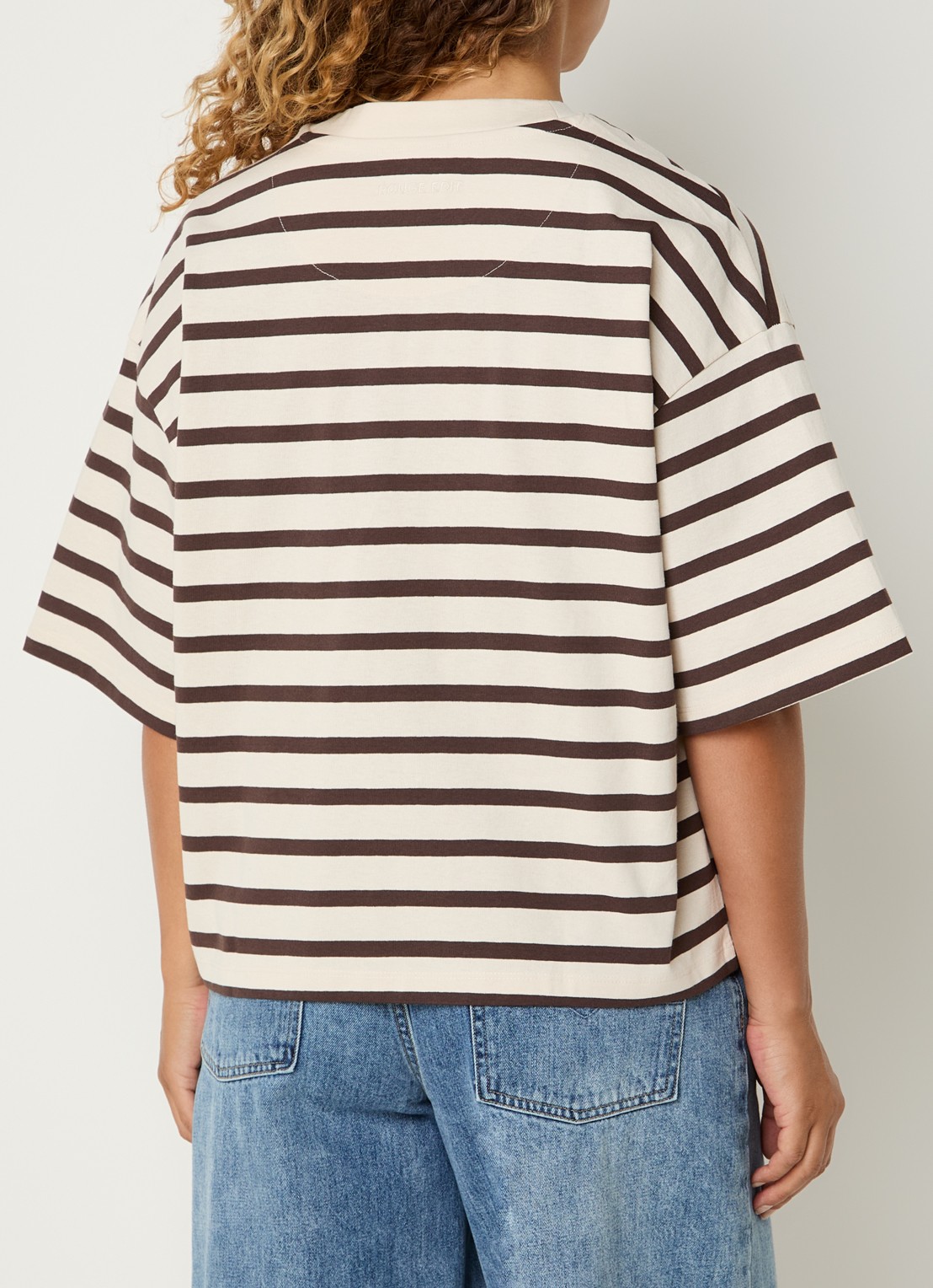 ROUGE EDIT Nanna T-shirt met ronde hals - achterkant 4 gebroken wit