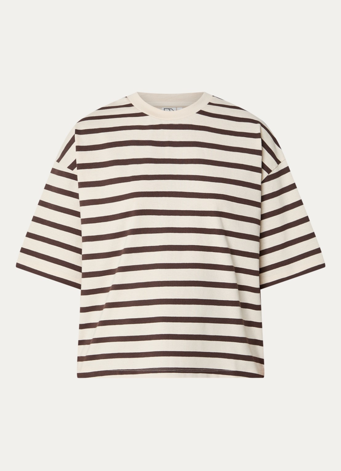ROUGE EDIT Nanna T-shirt met ronde hals - voorkant 2 gebroken wit